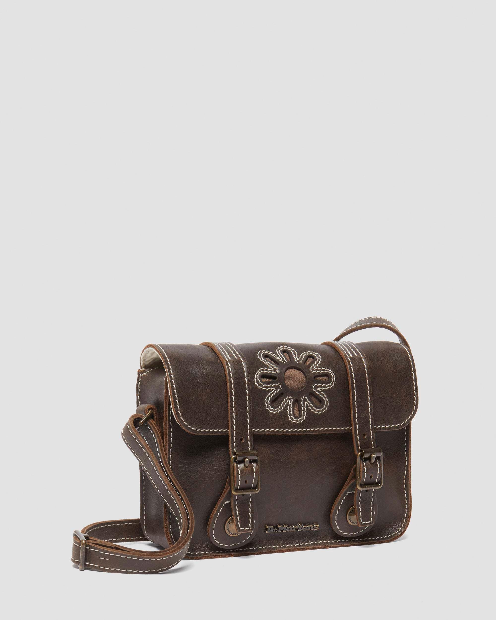 7 Inch Floral Leather Satchel in KELP BROWN | Dr. Martens™