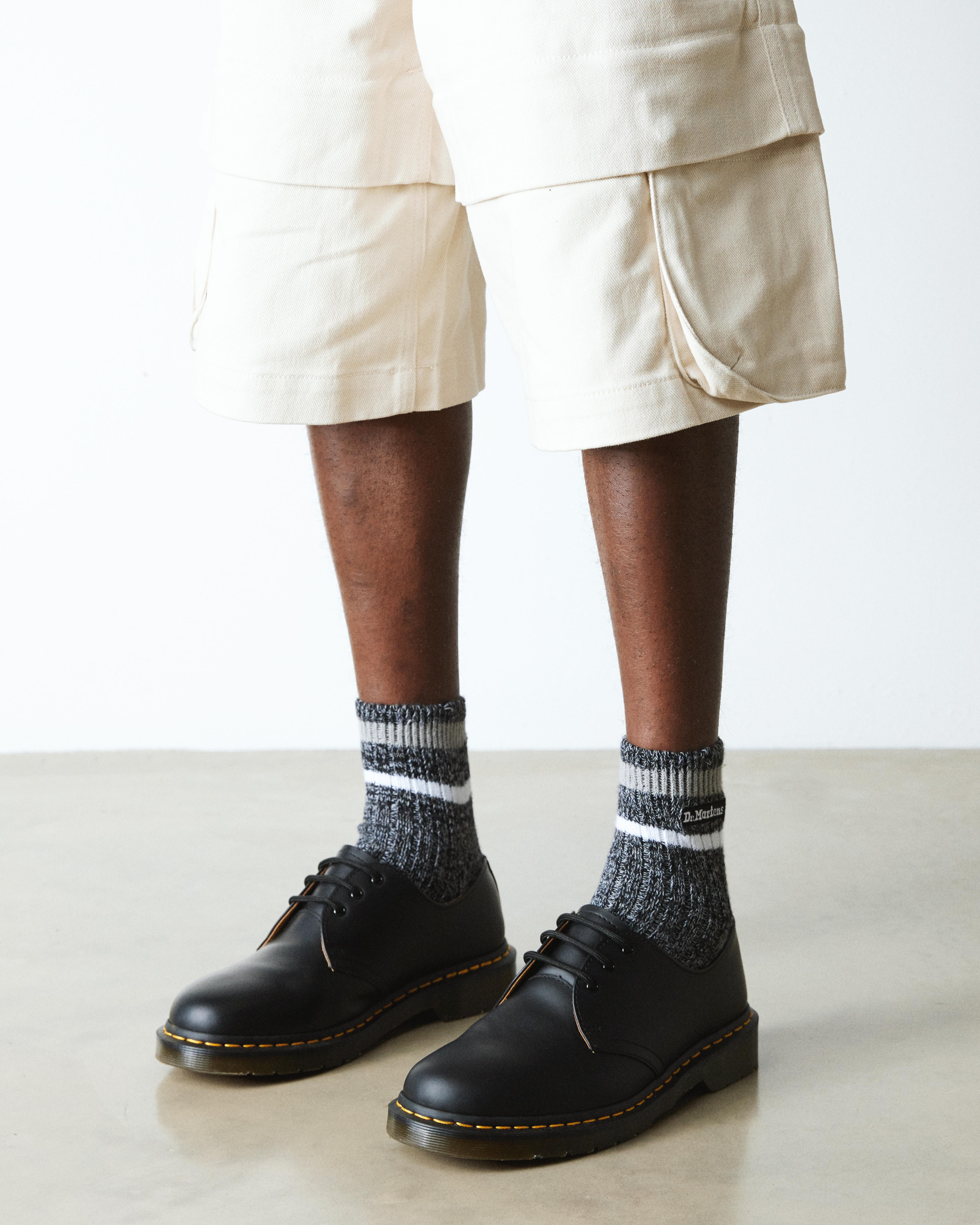 Isham suede and jacquard mules in Brown | Dr. Martens