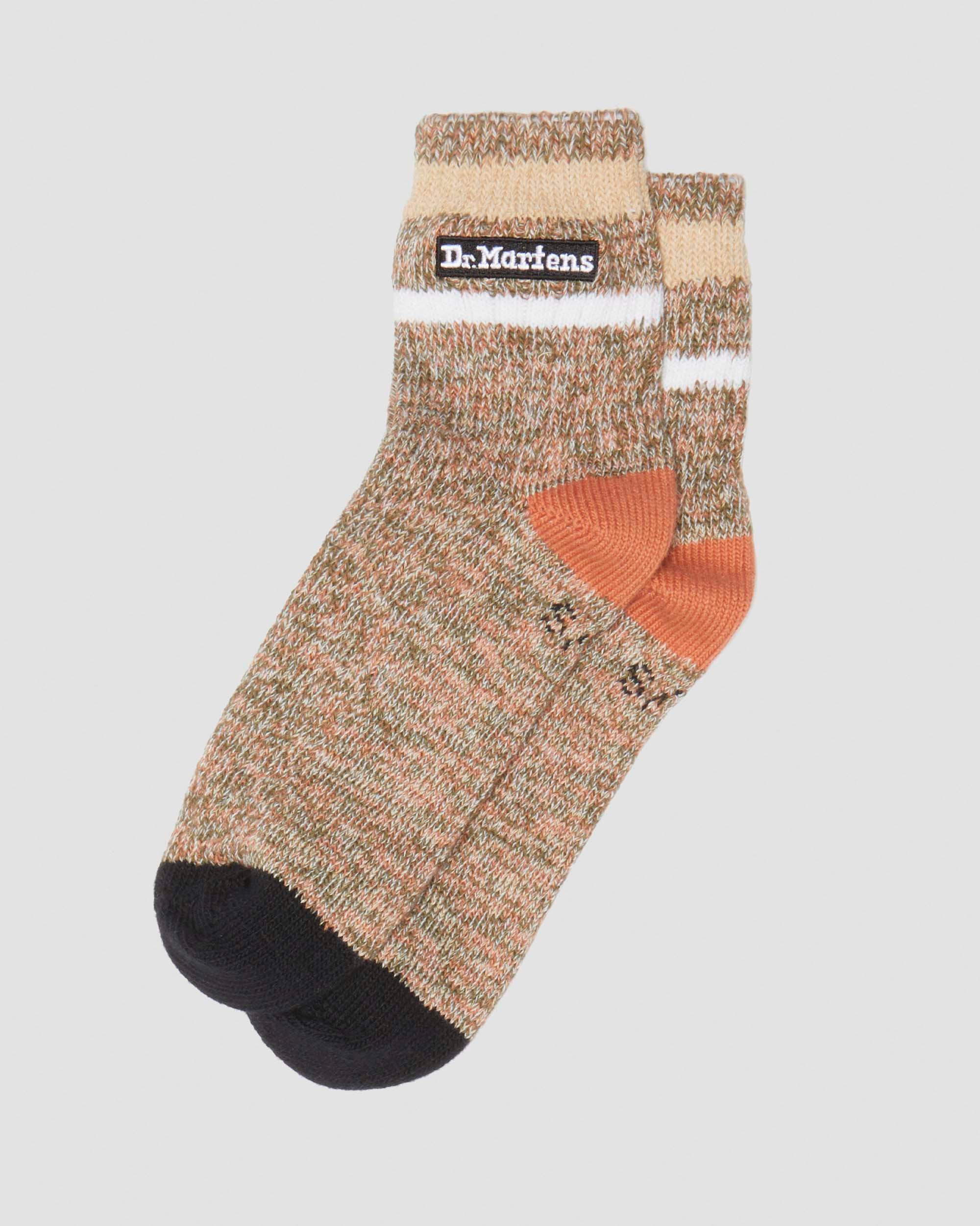 Short Marl Cotton Blend Socks in Black