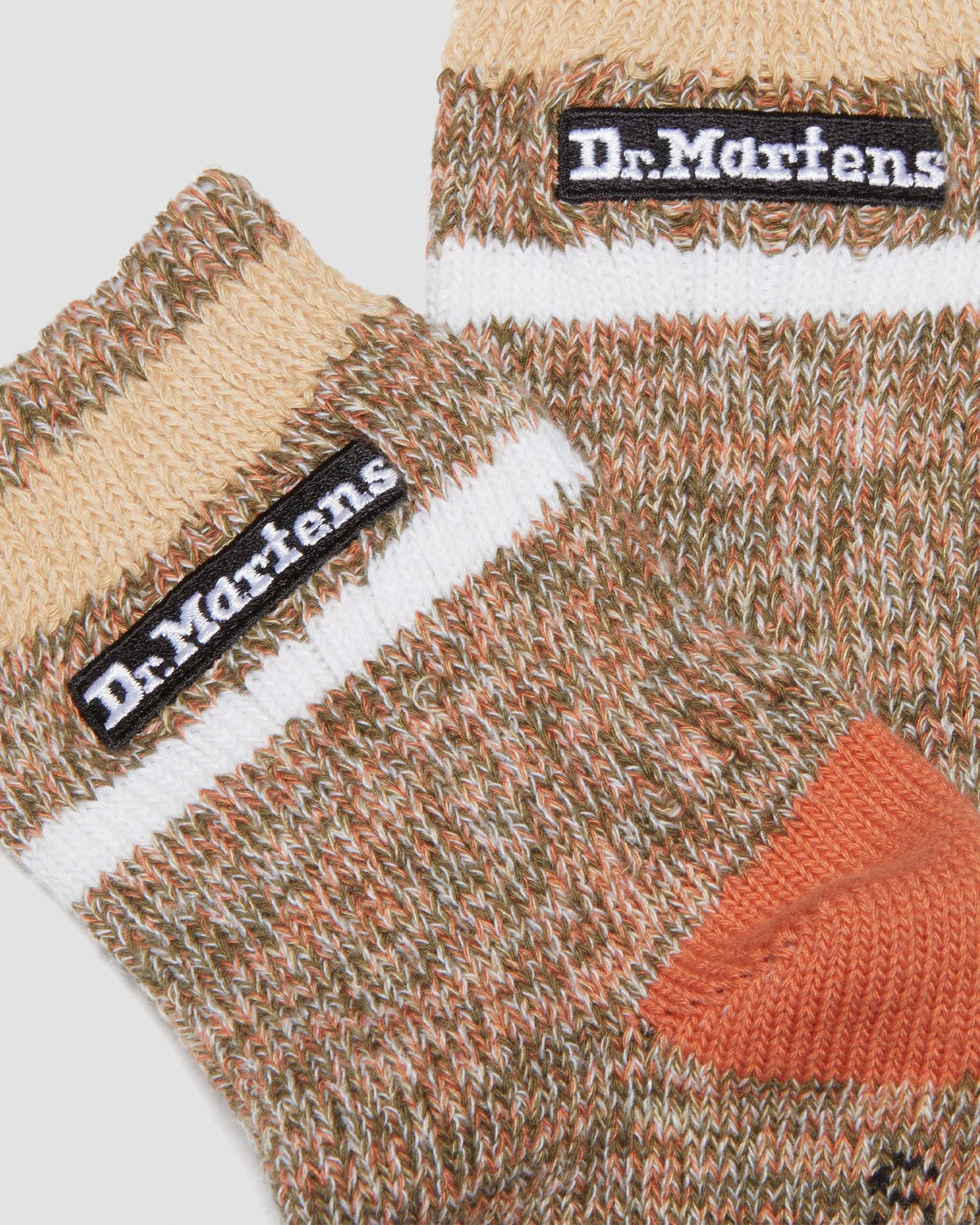 Short Marl Cotton Blend Socks in Olive