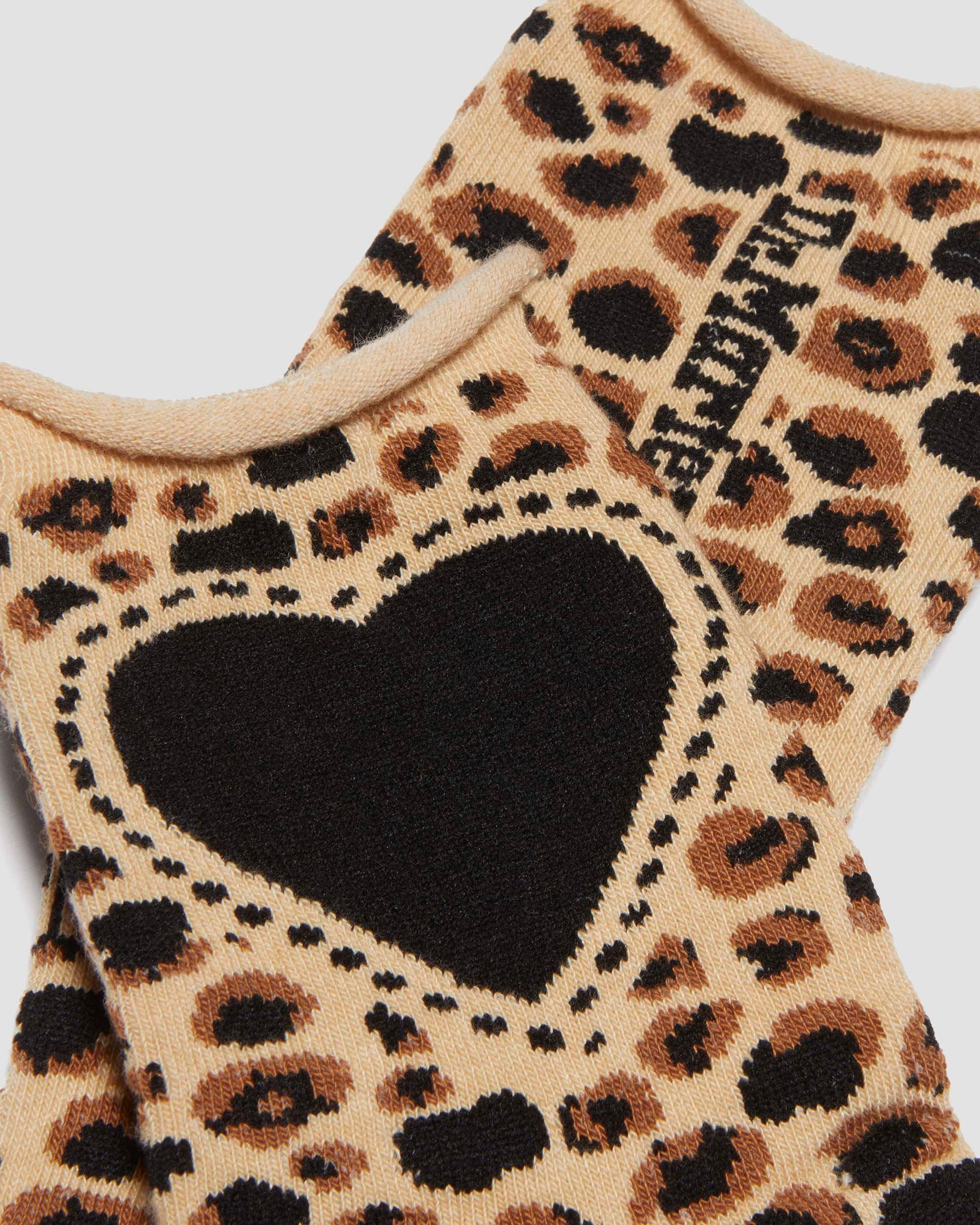 Calcetines de mezcla de algodón Leopard Heart   in Cámel Claro