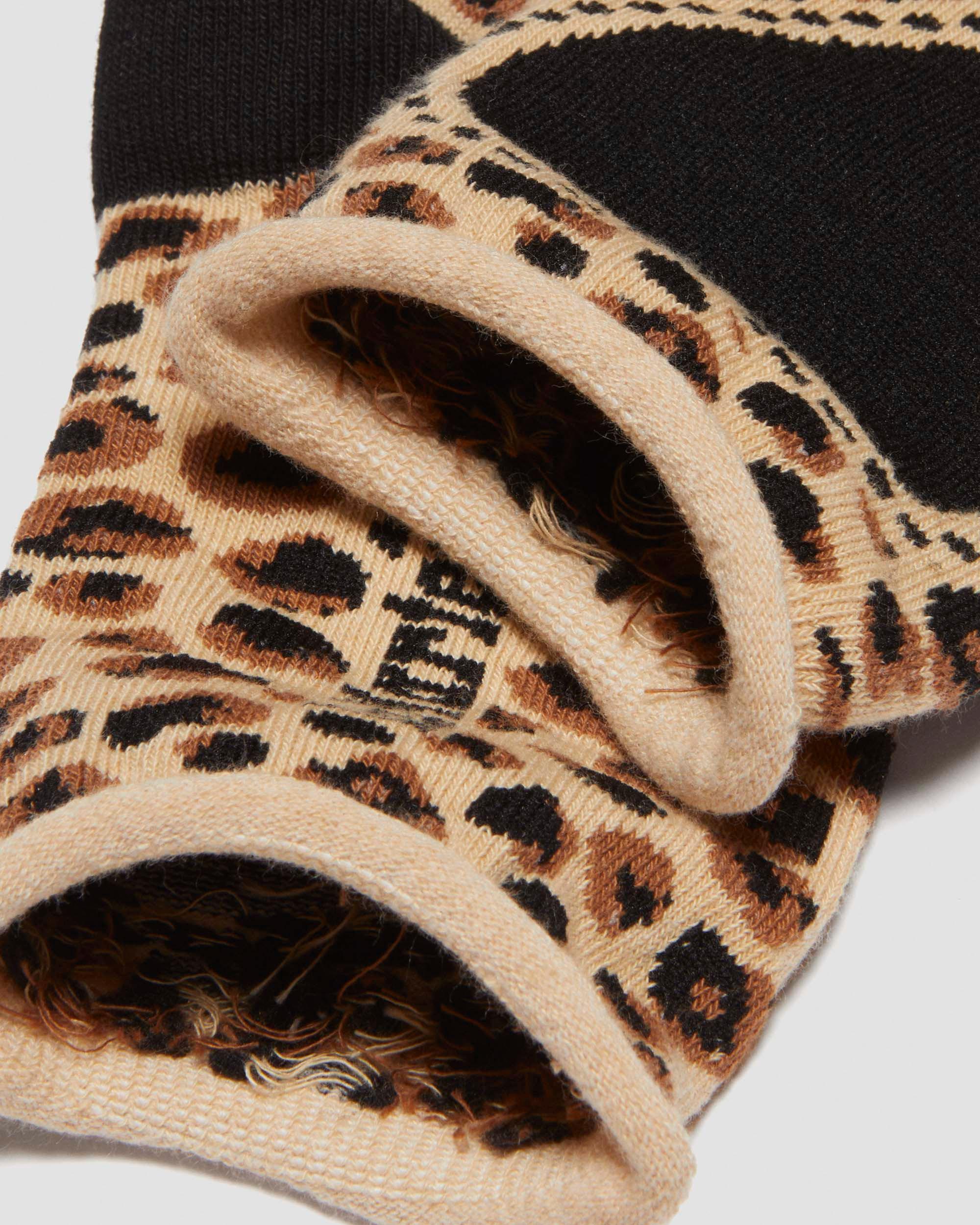 Calcetines de mezcla de algodón Leopard Heart   in Cámel Claro