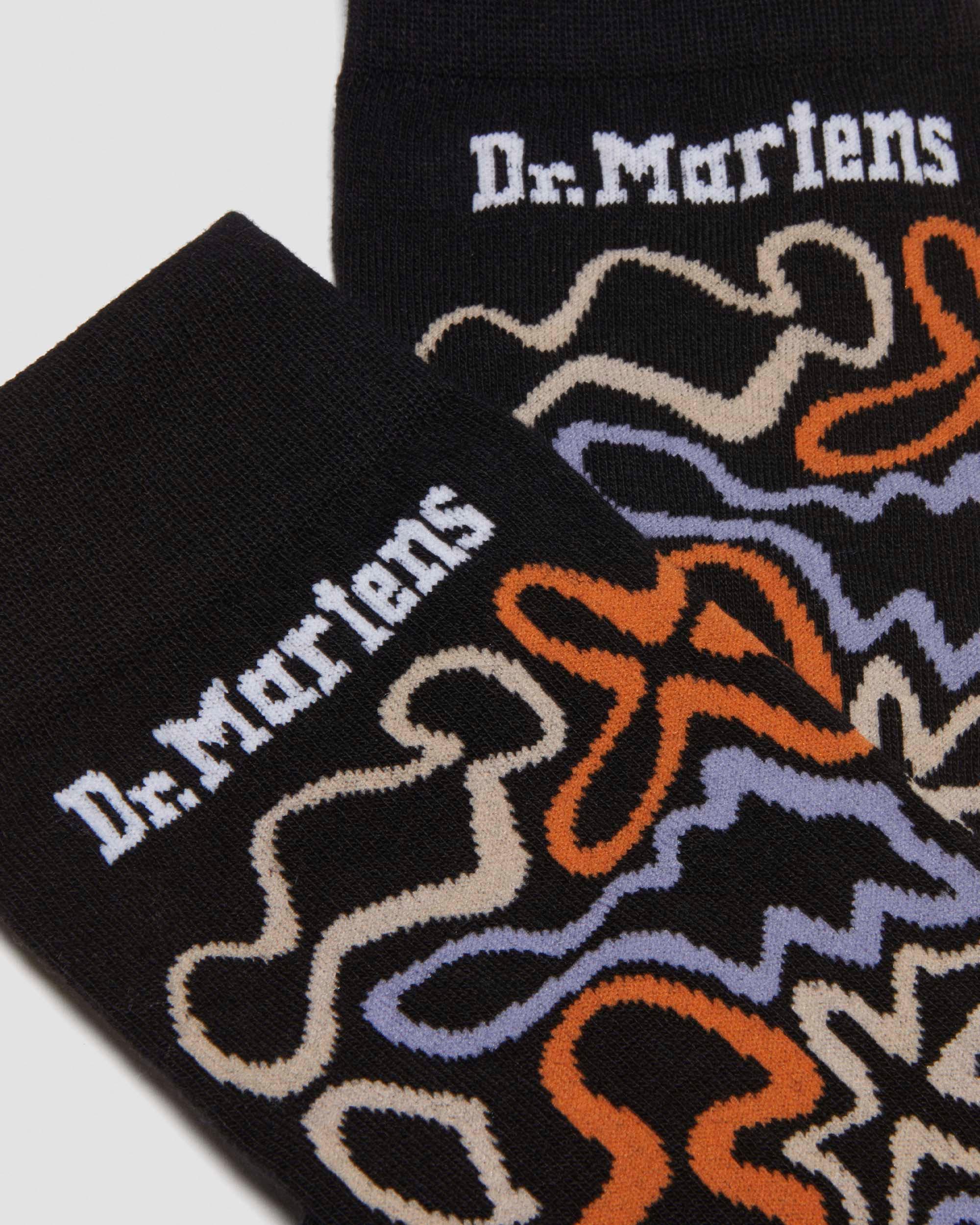 Soundwaves Cotton Blend Socks in Noir+Multi