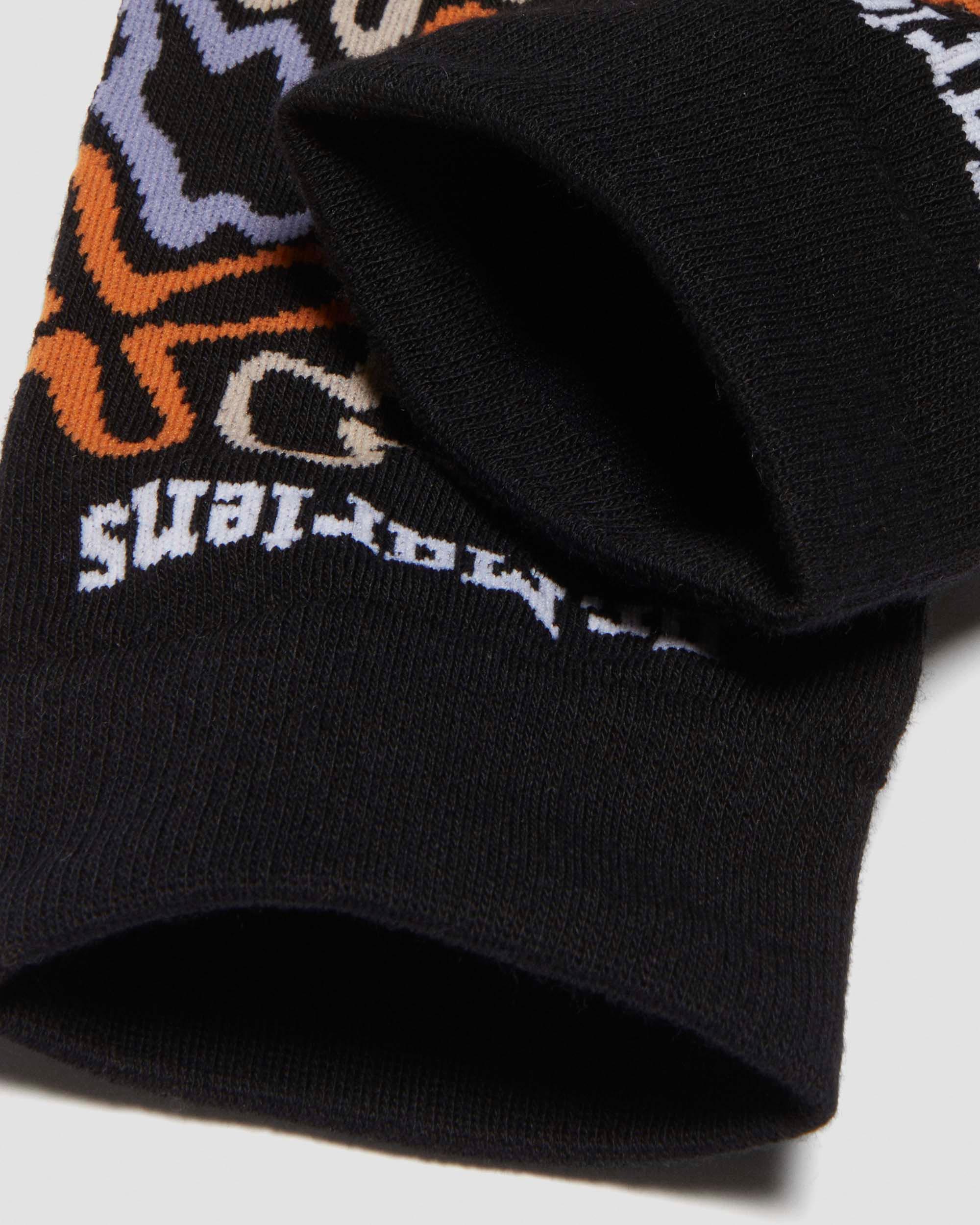 Soundwaves Cotton Blend Socks in Noir+Multi