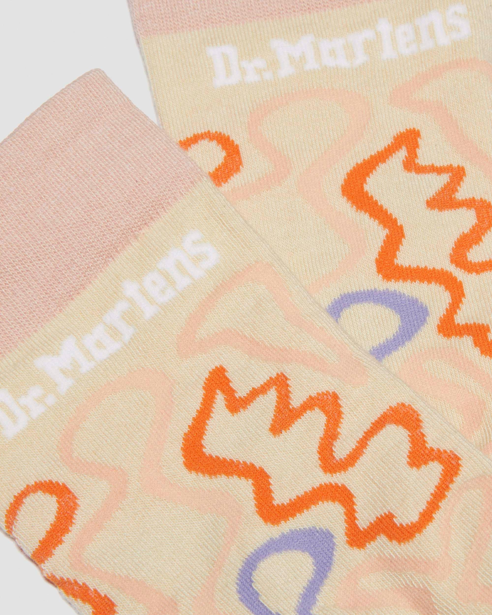 Soundwaves Cotton Blend Socks in Cloud Cream+Multi