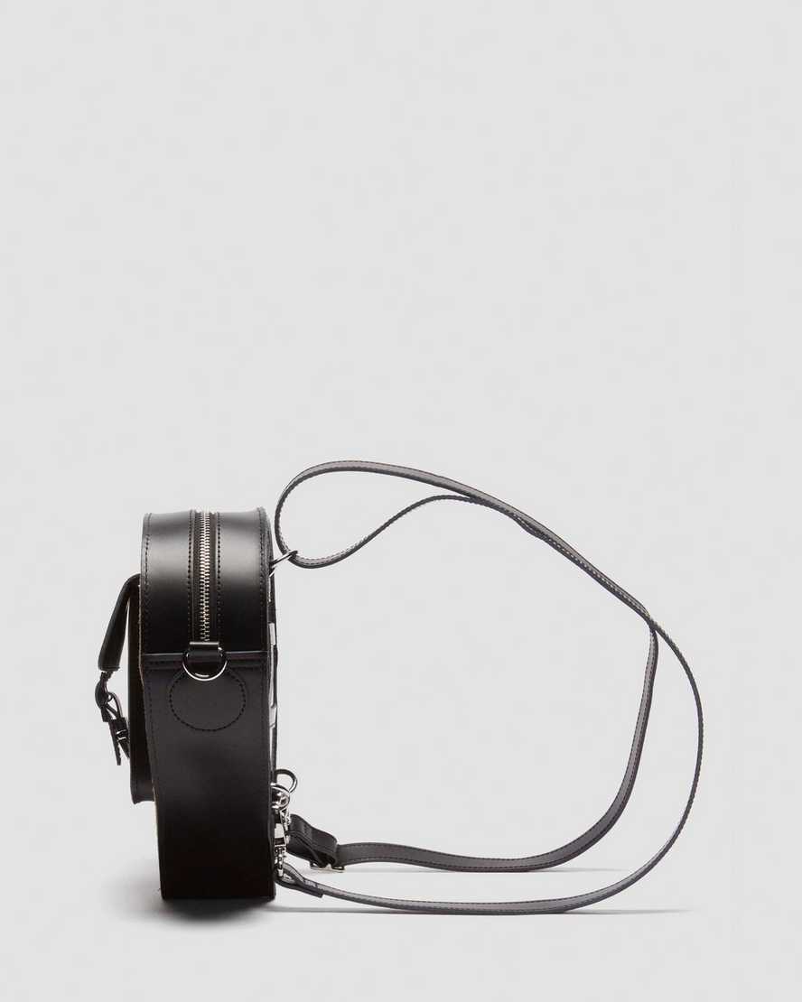 Dr. Martens' Leopard Hair-on Kiev Leather Heart Shaped Bag In Black