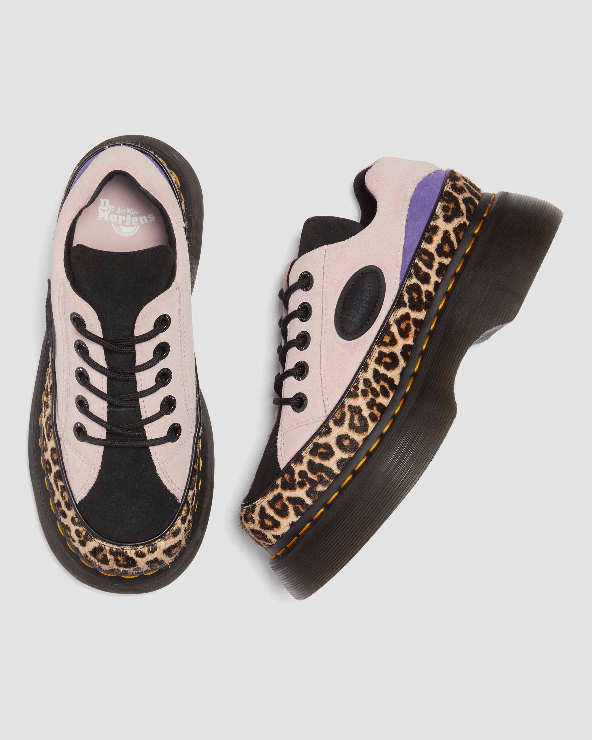 Buzz 5-eye leopard and suede shoes in Light Tan | Dr. Martens
