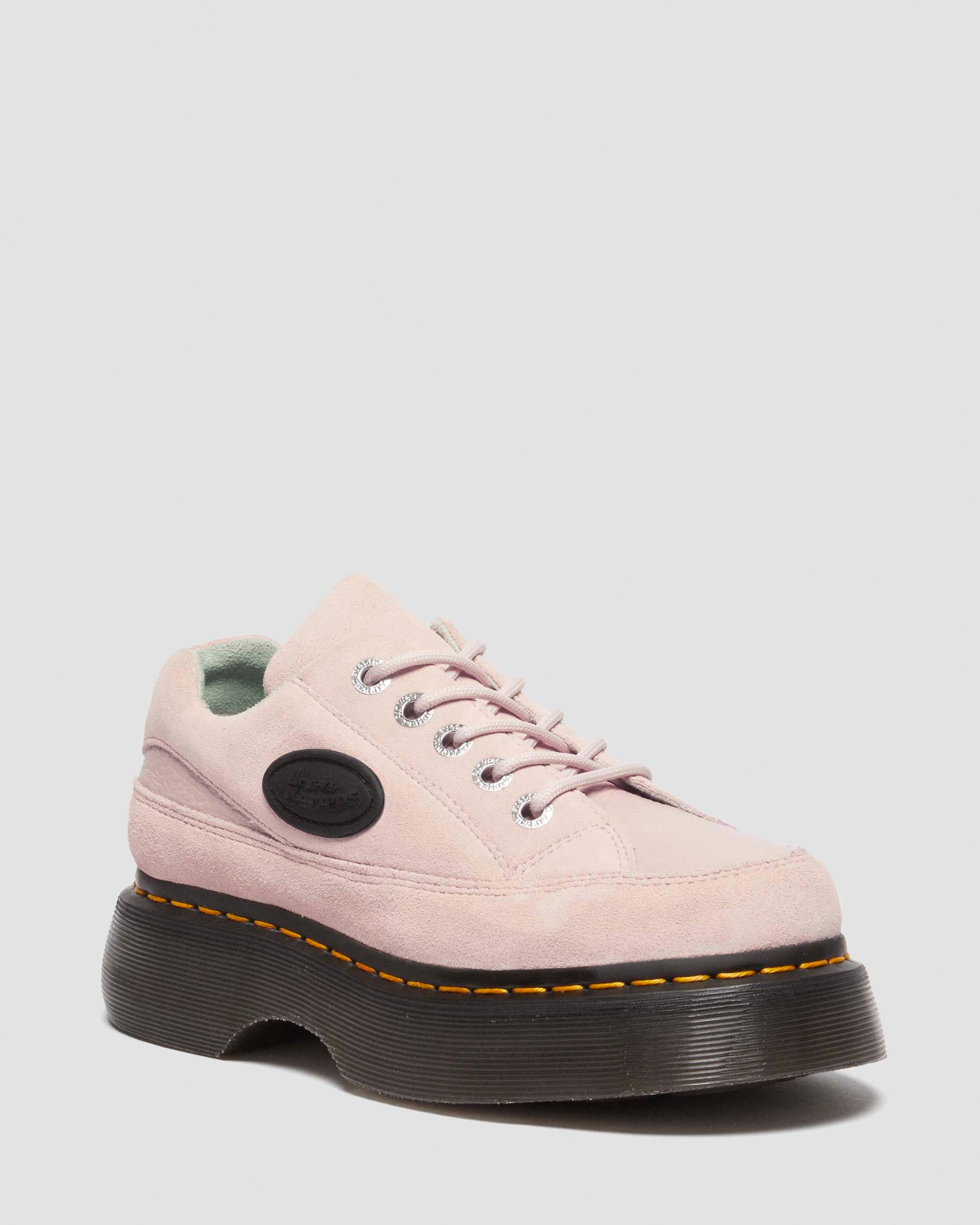 Buzz leren schoenen met vijf veterogen in Poederroze