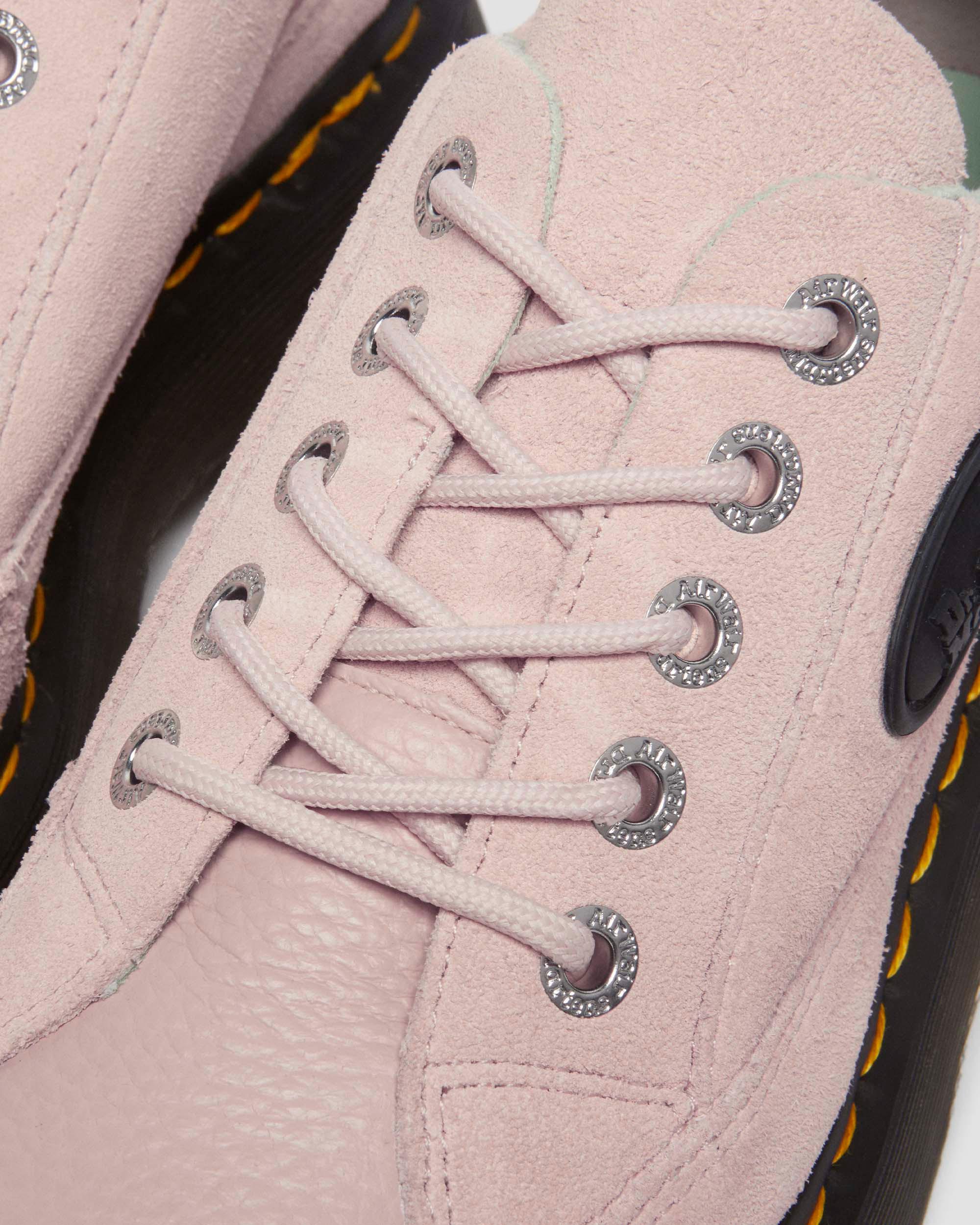 Zapatos Buzz de piel con 5 ojales in Rosa Polvo