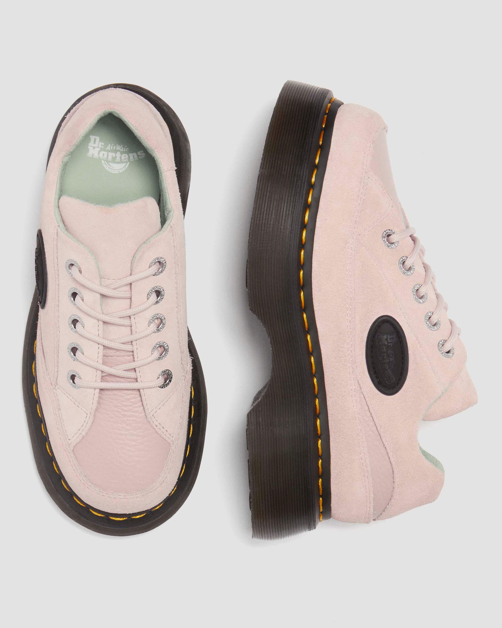 Zapatos Buzz de piel con 5 ojales in Rosa Polvo