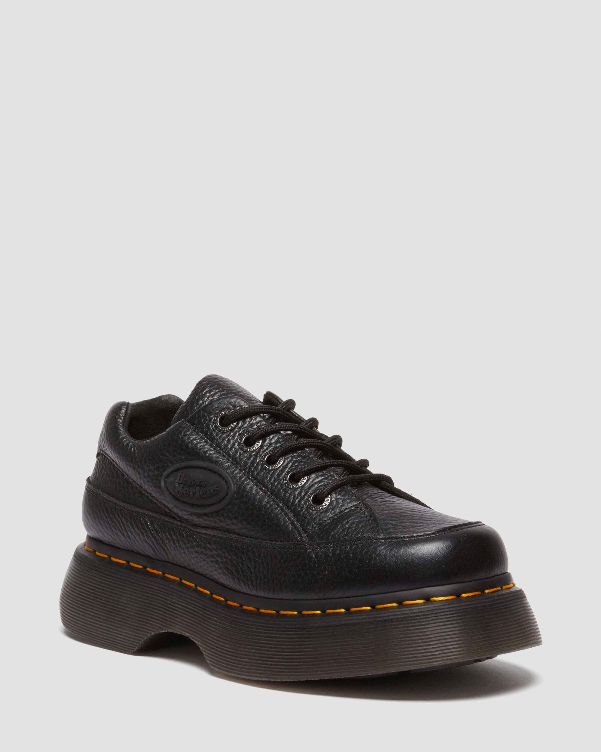Buzz 5-Eye Milled Nappa Leather Shoes in Black