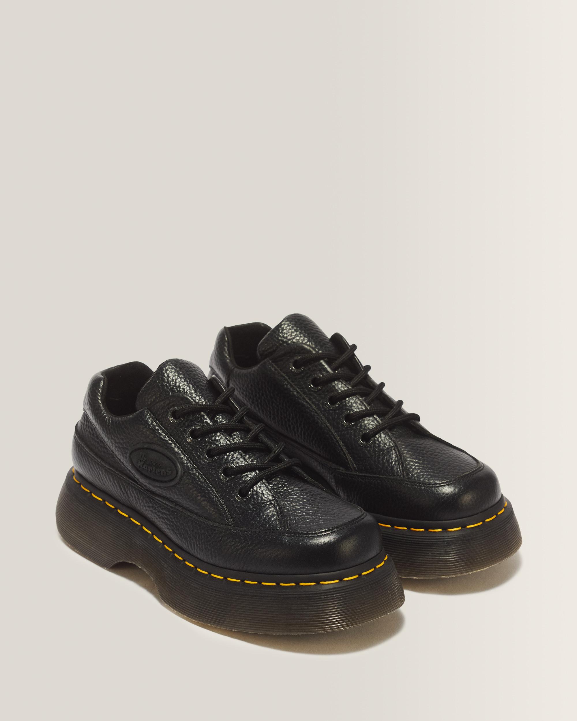 Buzz 5-Eye Milled Nappa Leather Shoes in Black | Dr. Martens
