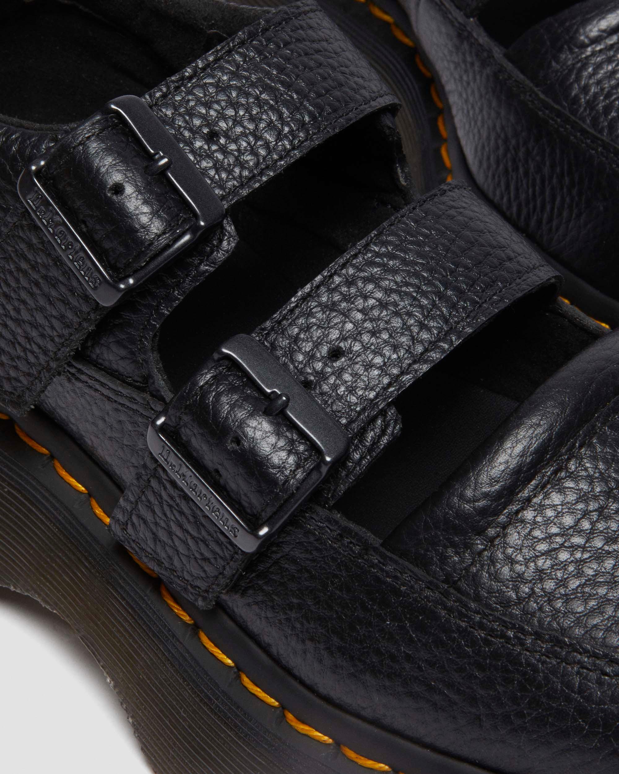 Buzz Milled Nappa Leather Mary Jane Shoes in Black