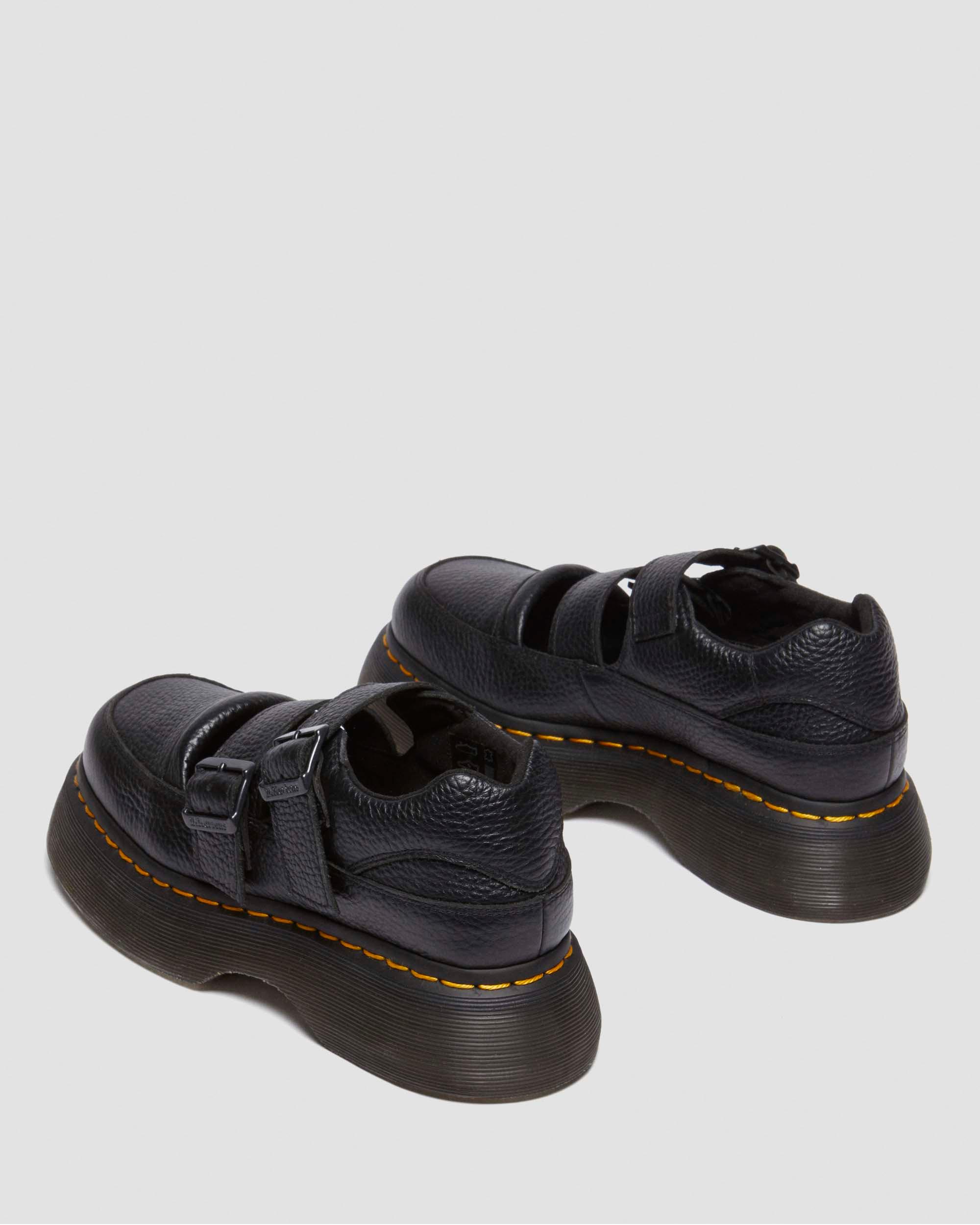 Buzz Milled Nappa Leather Mary Jane Shoes in Black