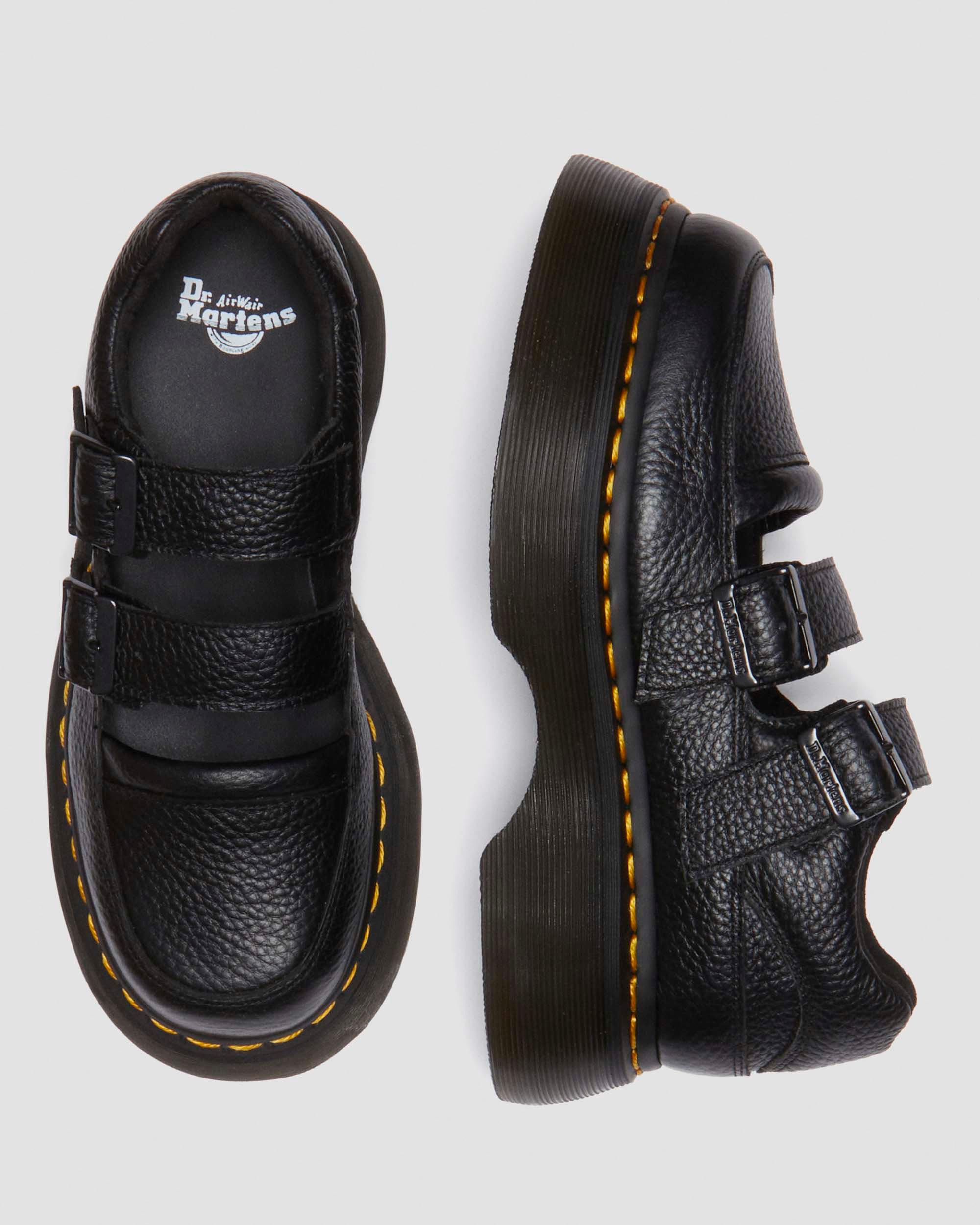 Buzz milled nappa leather Mary Jane shoes in Black Milled