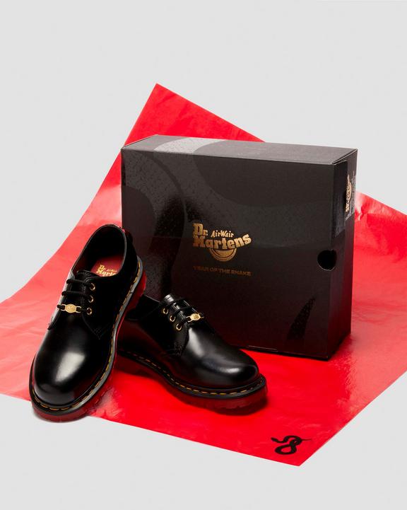 1461 Year of the Snake Leather Lace Up Shoes in Black | Dr 1461 Year of the Snake Leather Lace Up Shoes in Black | Dr