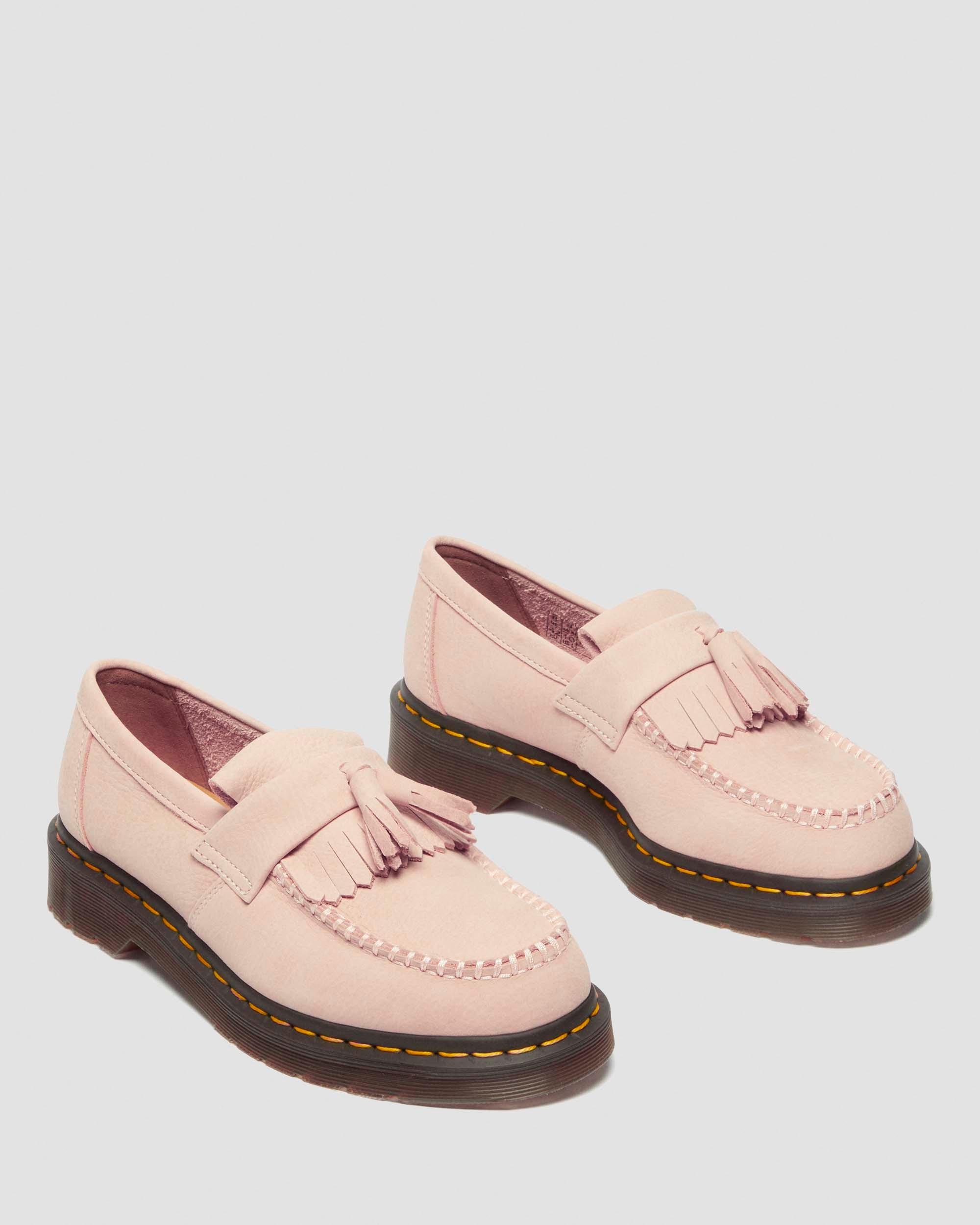 Mocassini Adrian in pelle Nabuk con nappe in Rosa Confetto