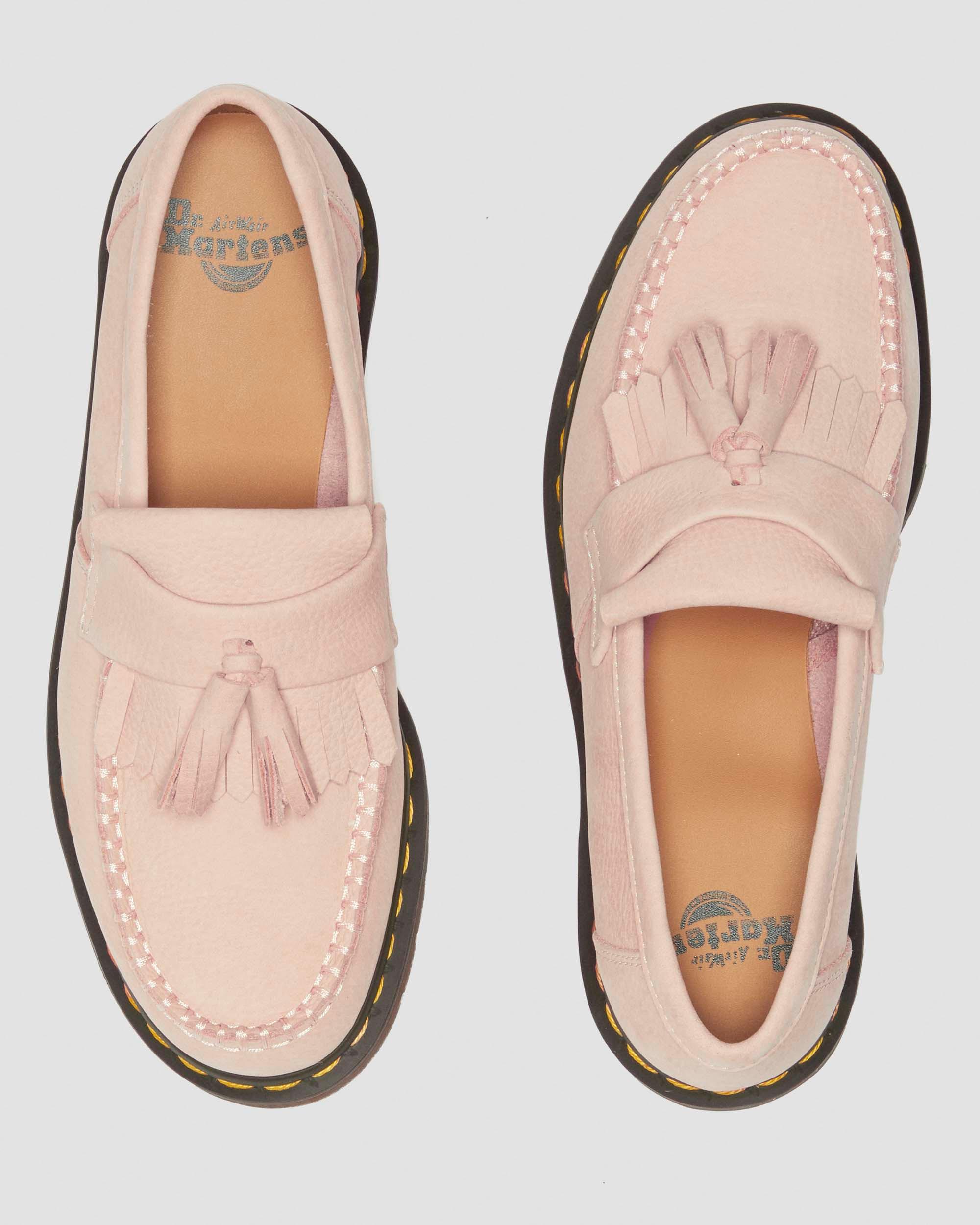 Mocassini Adrian in pelle Nabuk con nappe in Rosa Confetto