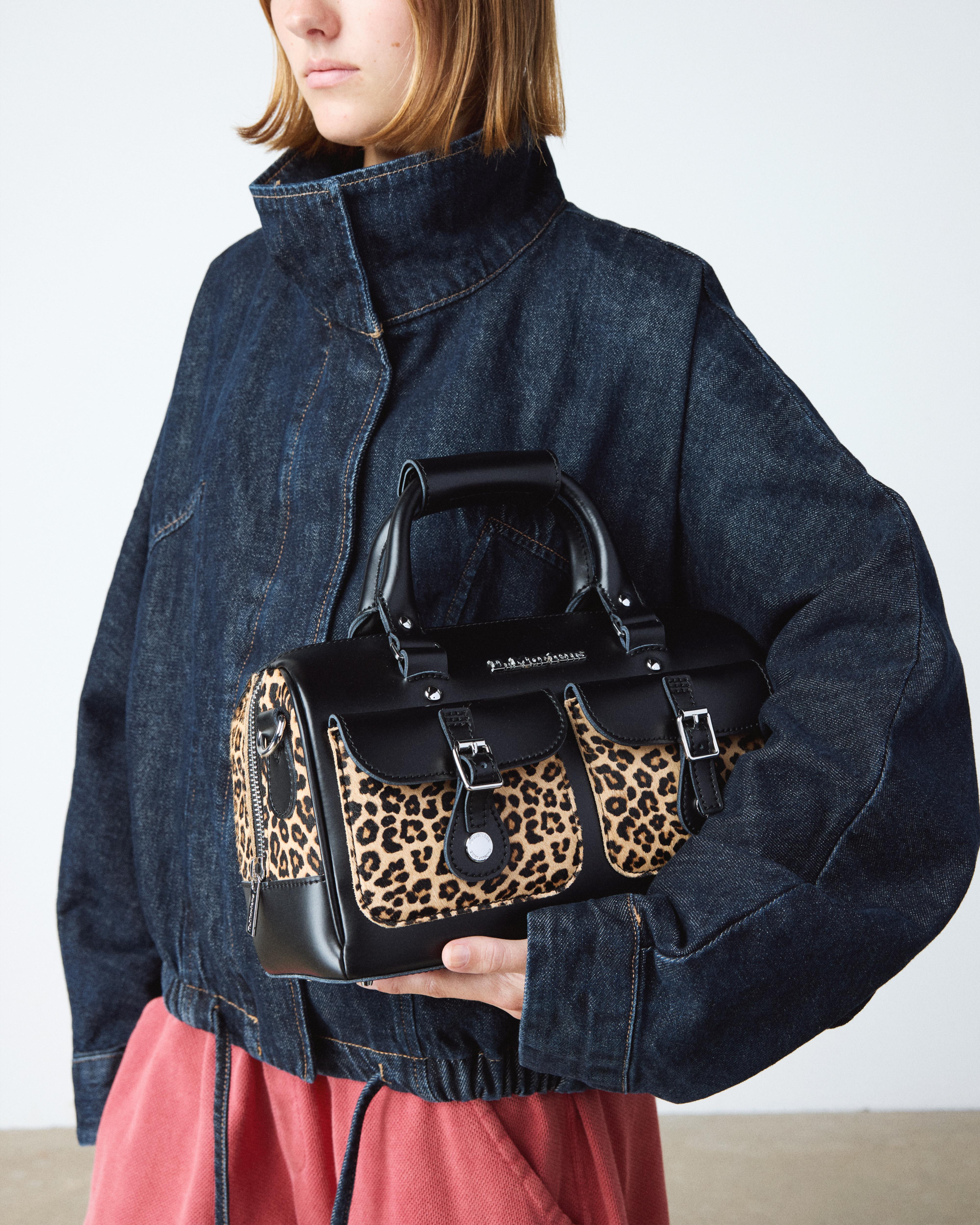 Leopard Print Hair-On Top Handle Bag    product image