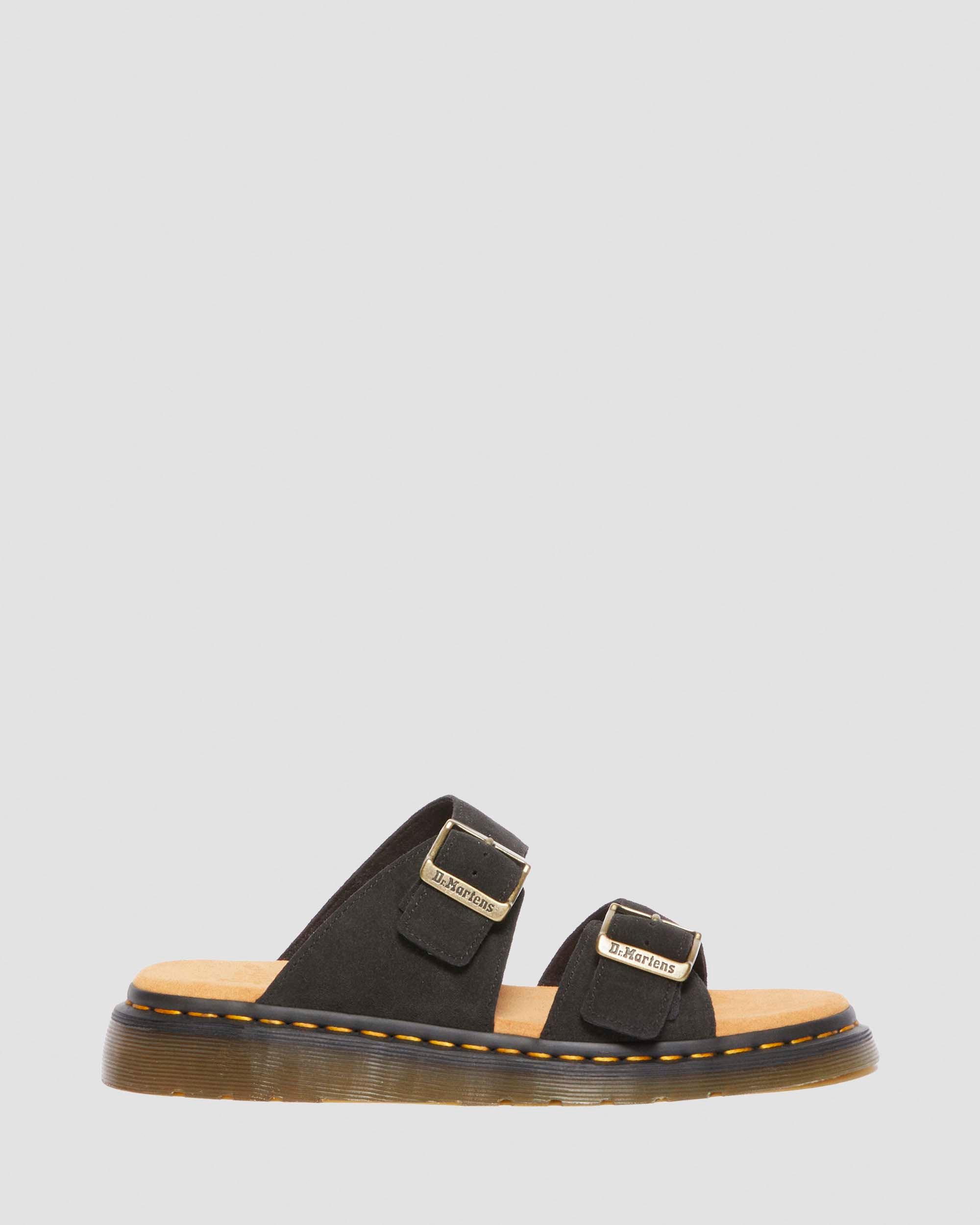 Josef Suede slide sandals in Black