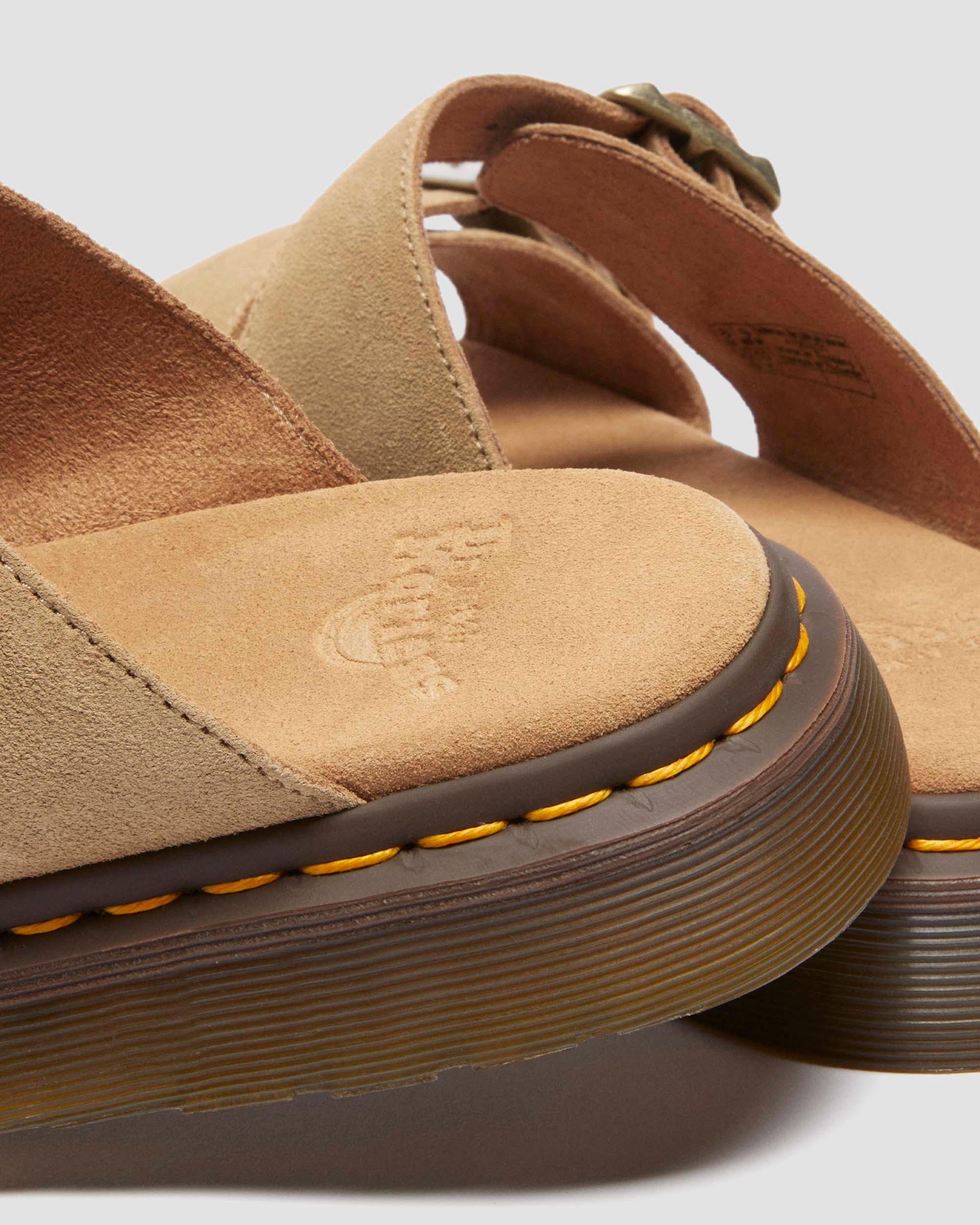 Josef suede slide sandals in SAVANNAH TAN