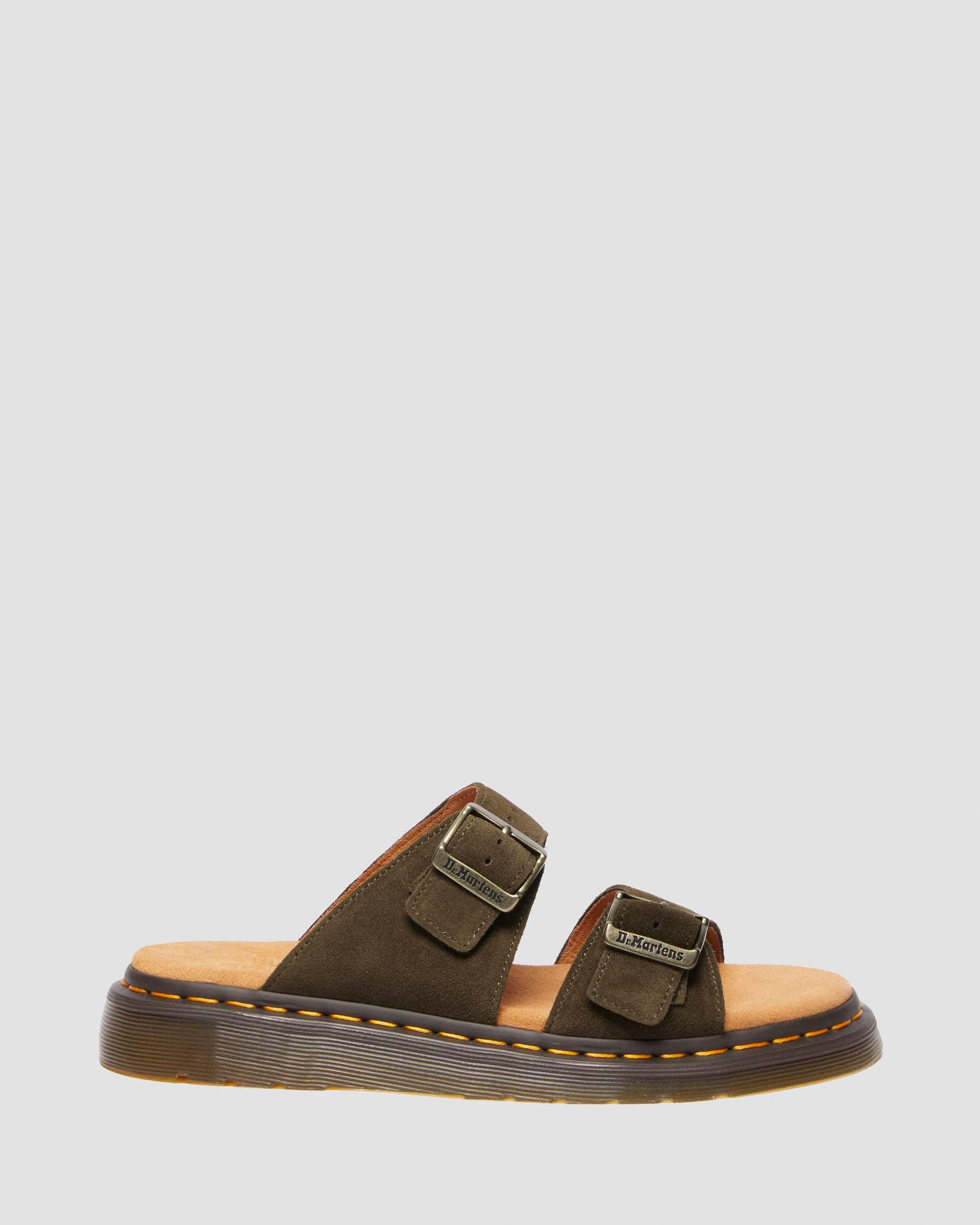 Josef suede slide sandals in Olive