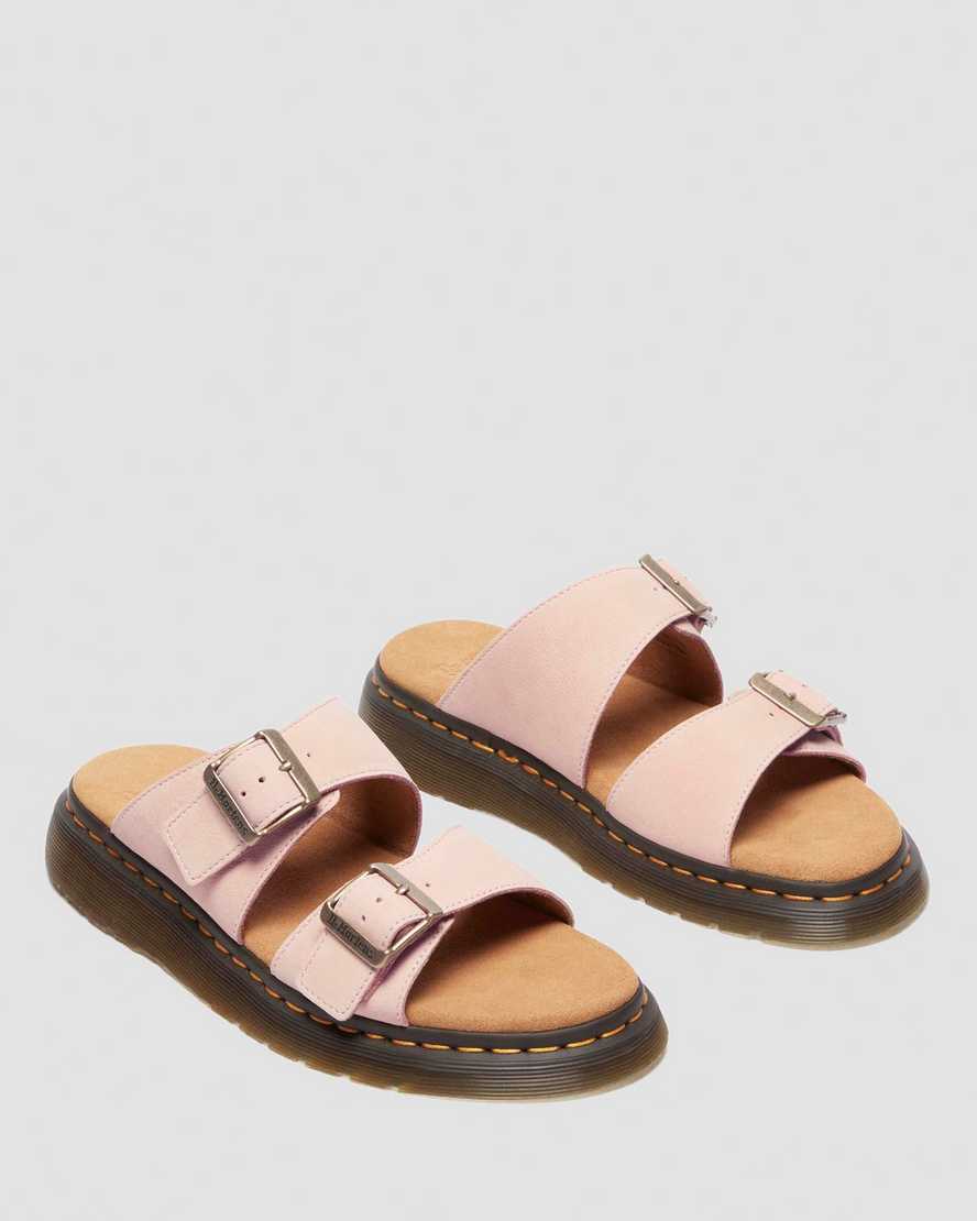 Dr. Martens' Josef Nubuck Leather Slide Sandals In Pink