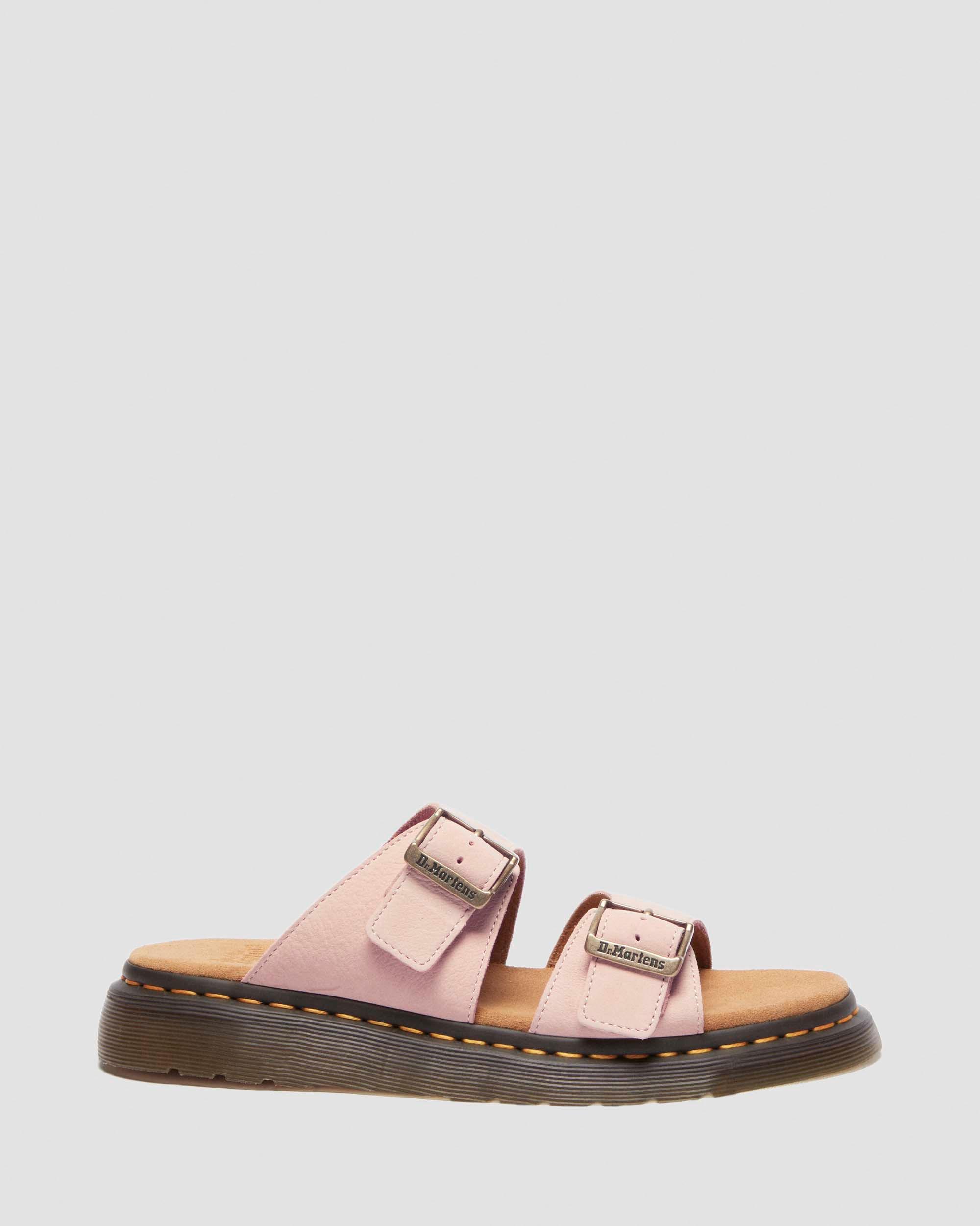 Josef Nubuck leather slide sandals in Powder Pink