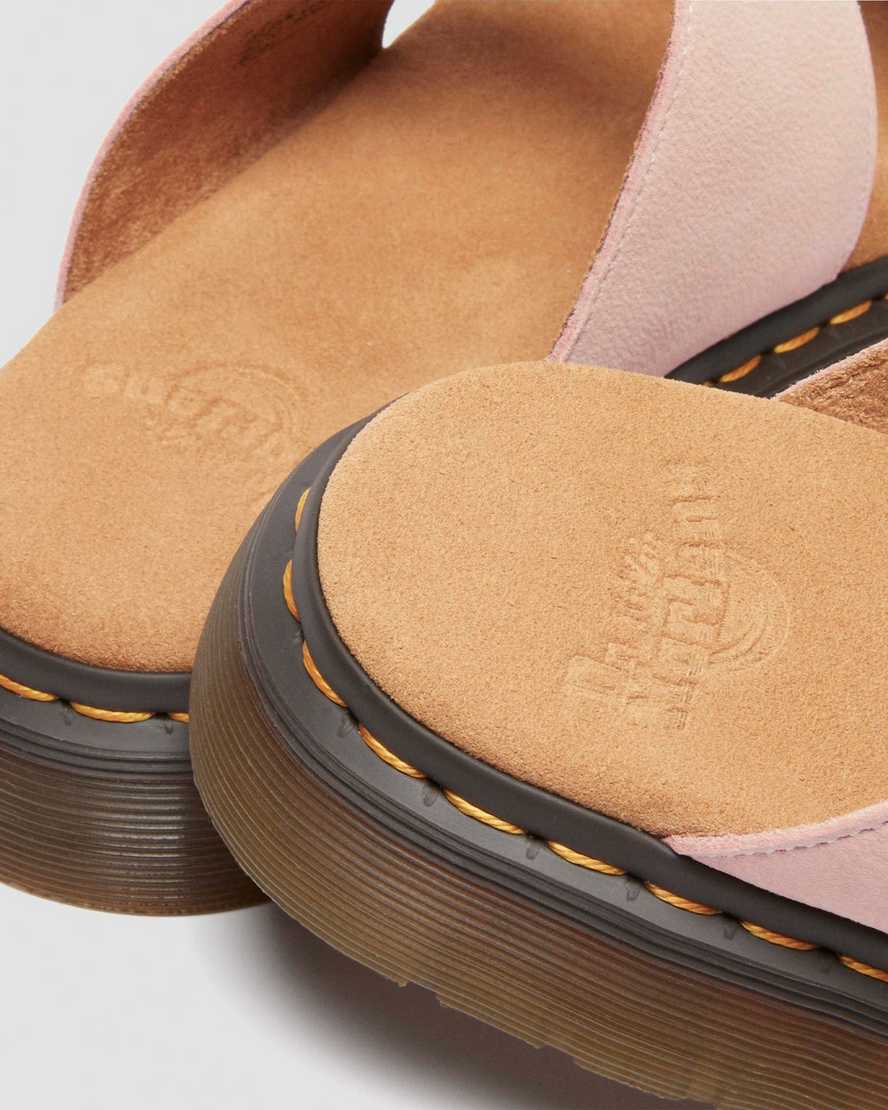 Dr. Martens' Josef Nubuck Leather Slide Sandals In Pink
