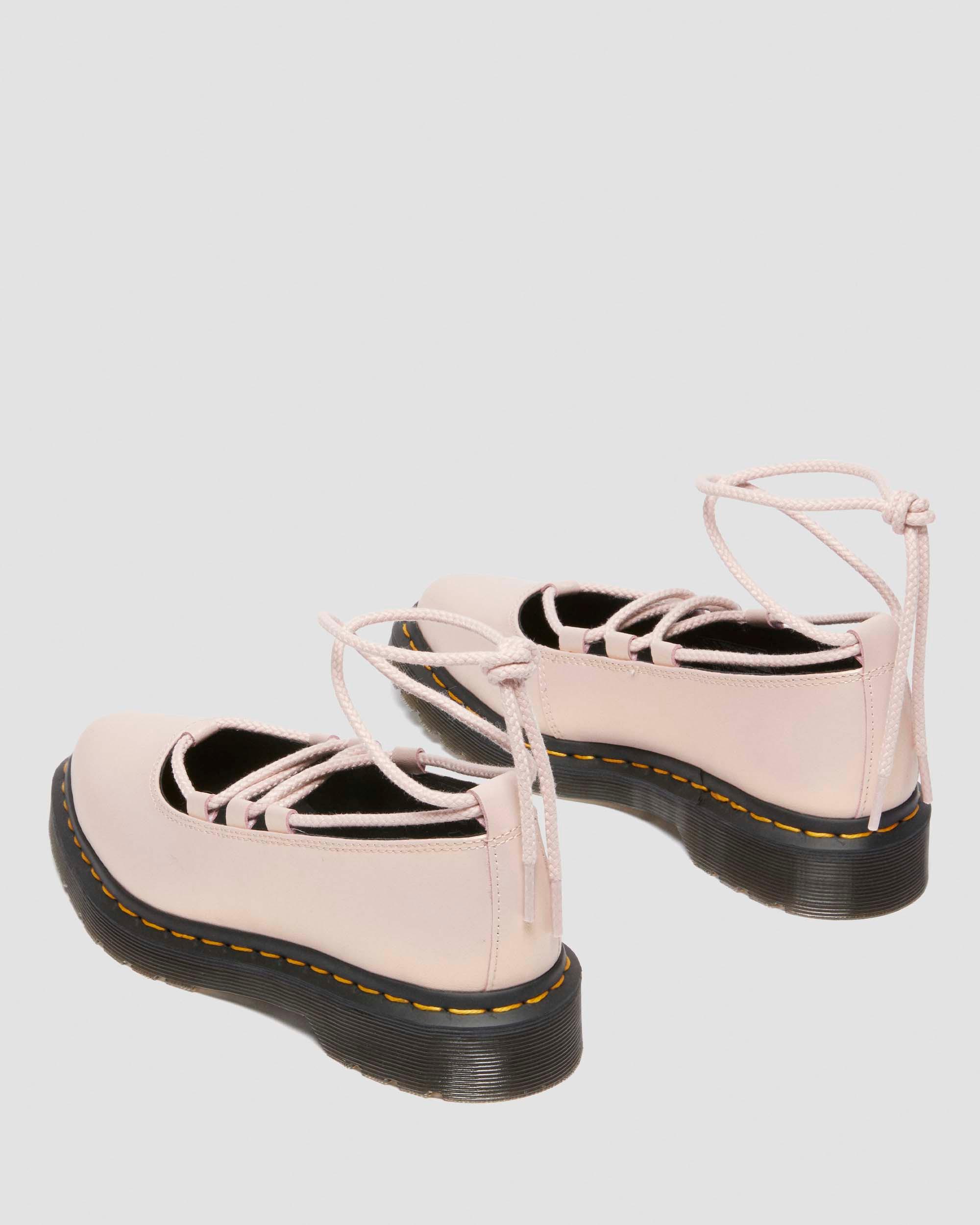 Elphie II iridescent leather ballet flats in Powder Pink+Gold