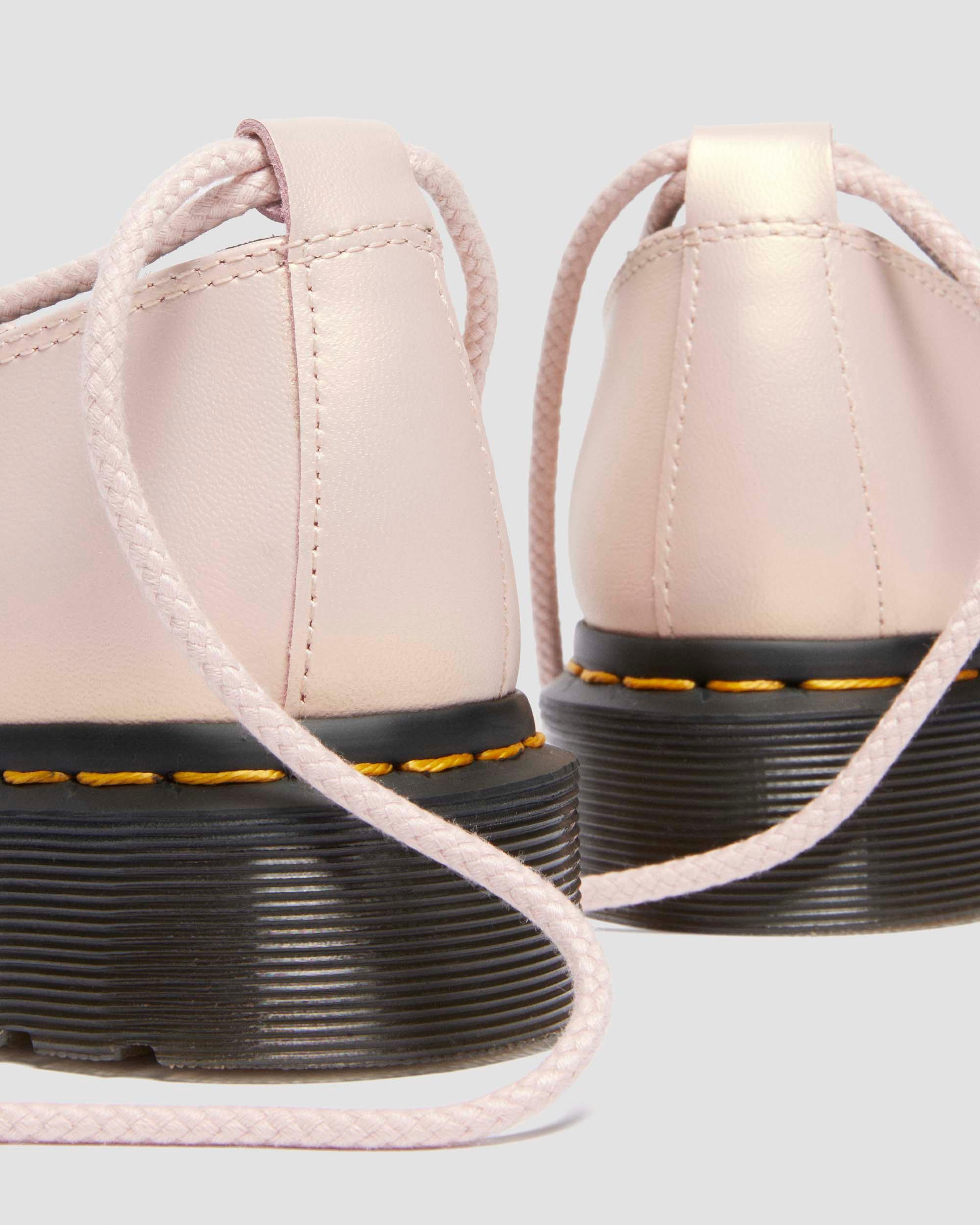Elphie II iridescent leather ballet flats in Powder Pink+Gold