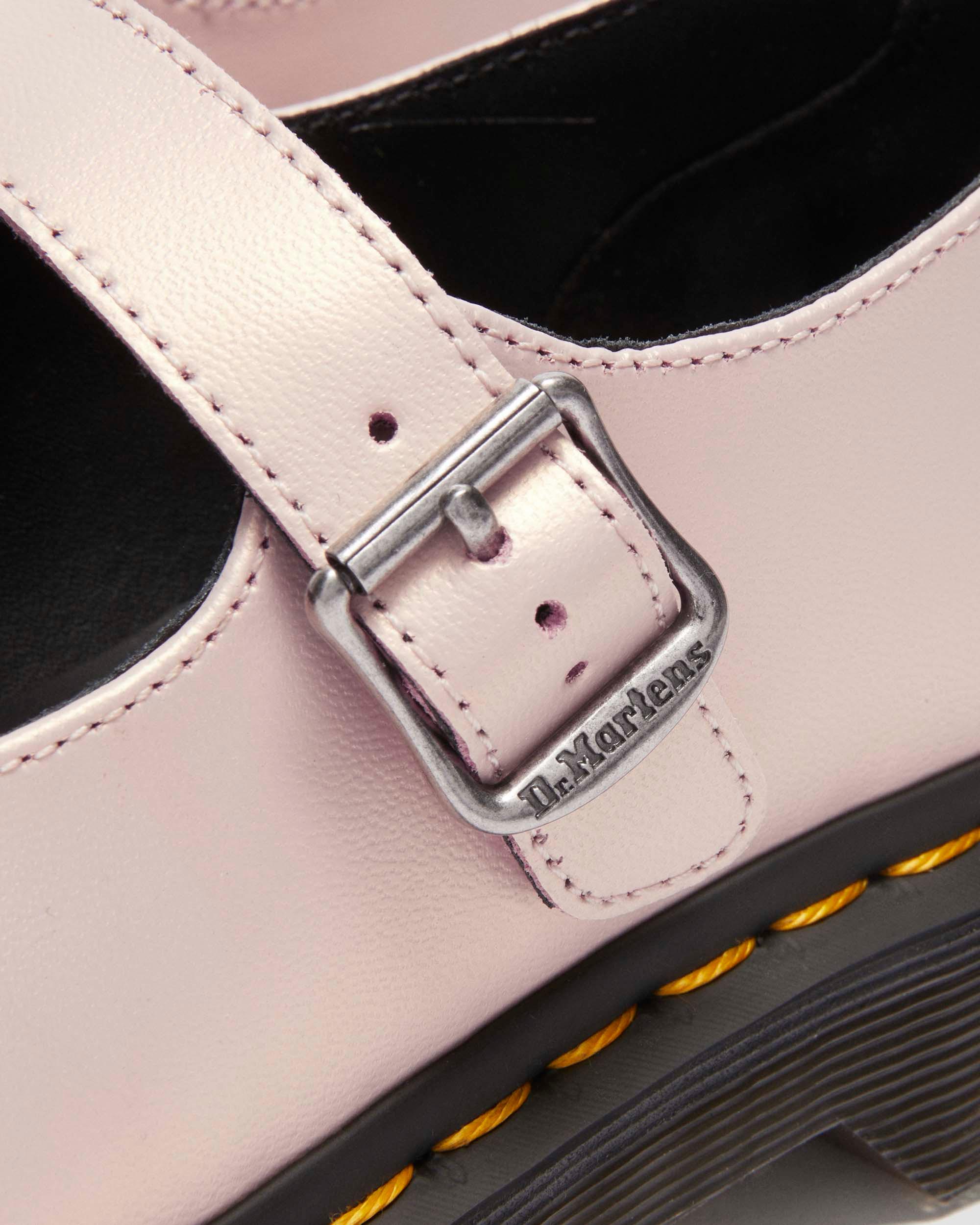 Elphie II iridescent leather mary jane shoes in Powder Pink+Gold