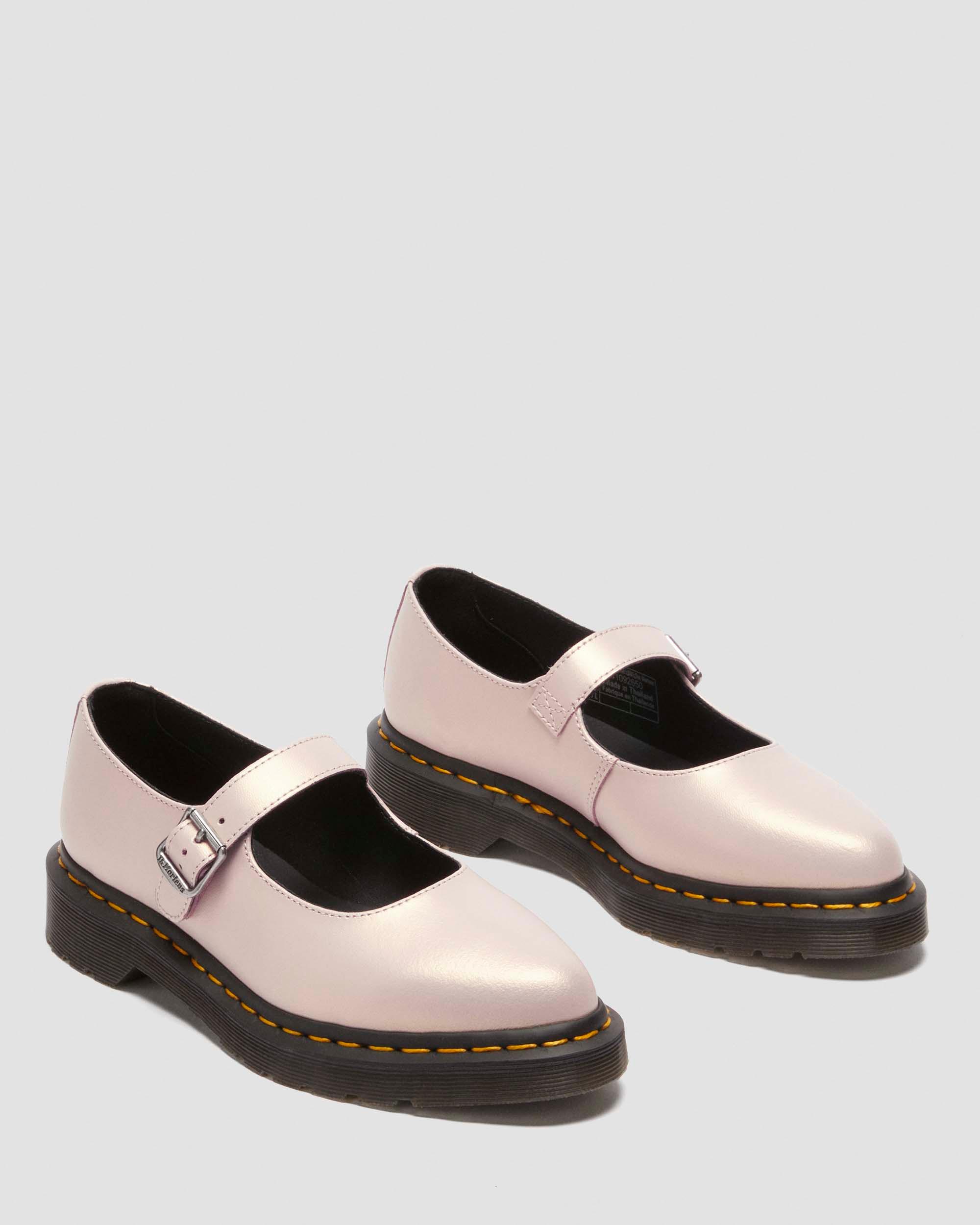 Elphie II iridescent leather mary jane shoes in Powder Pink+Gold