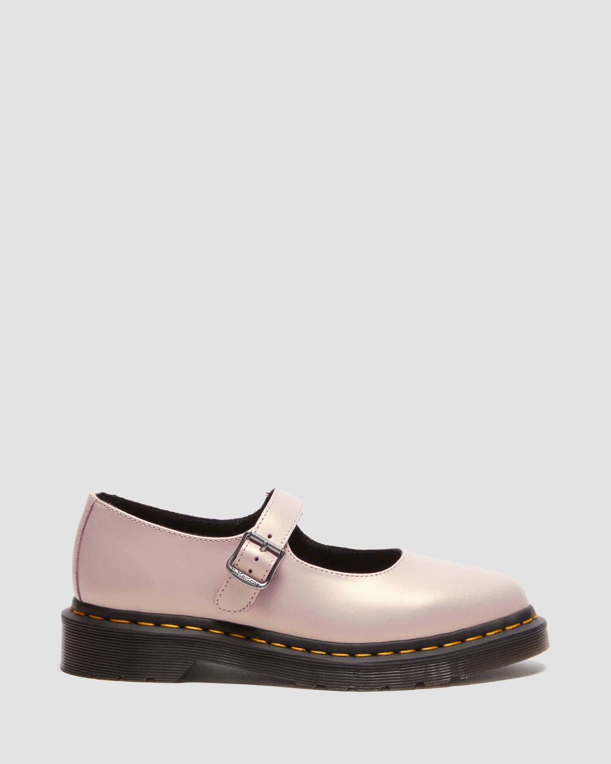 Elphie II iridescent leather mary jane shoes in Powder Pink+Gold