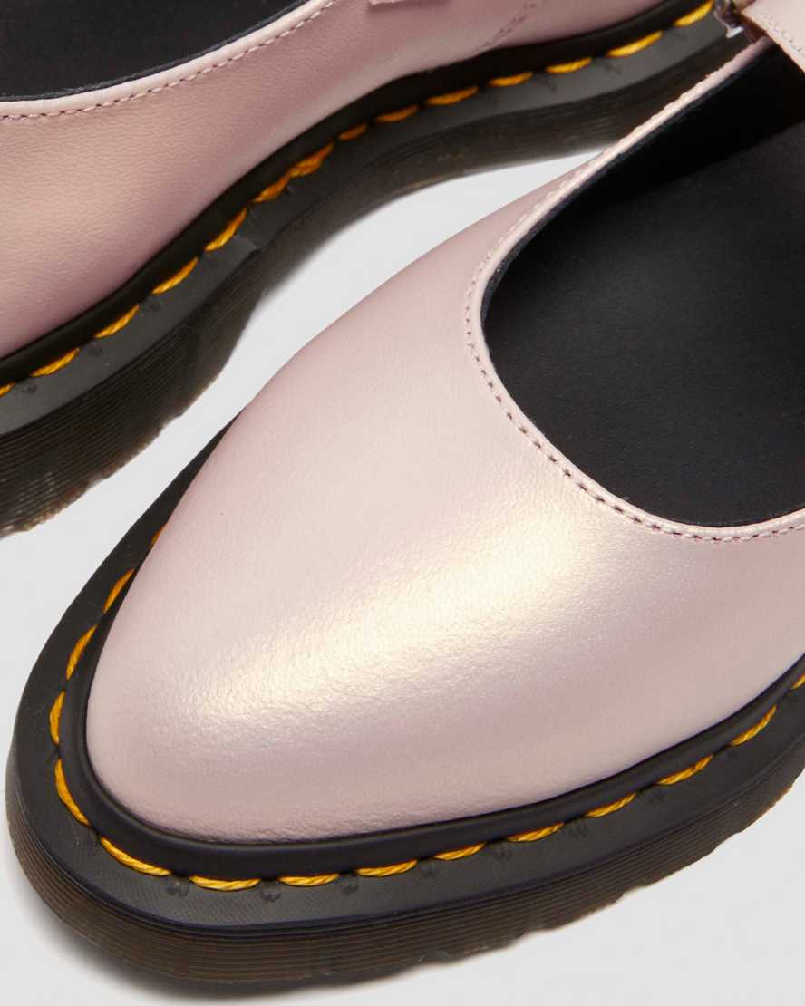 Shop Dr. Martens' Elphie Ii Iridescent Leather Mary Jane Shoes In Pink