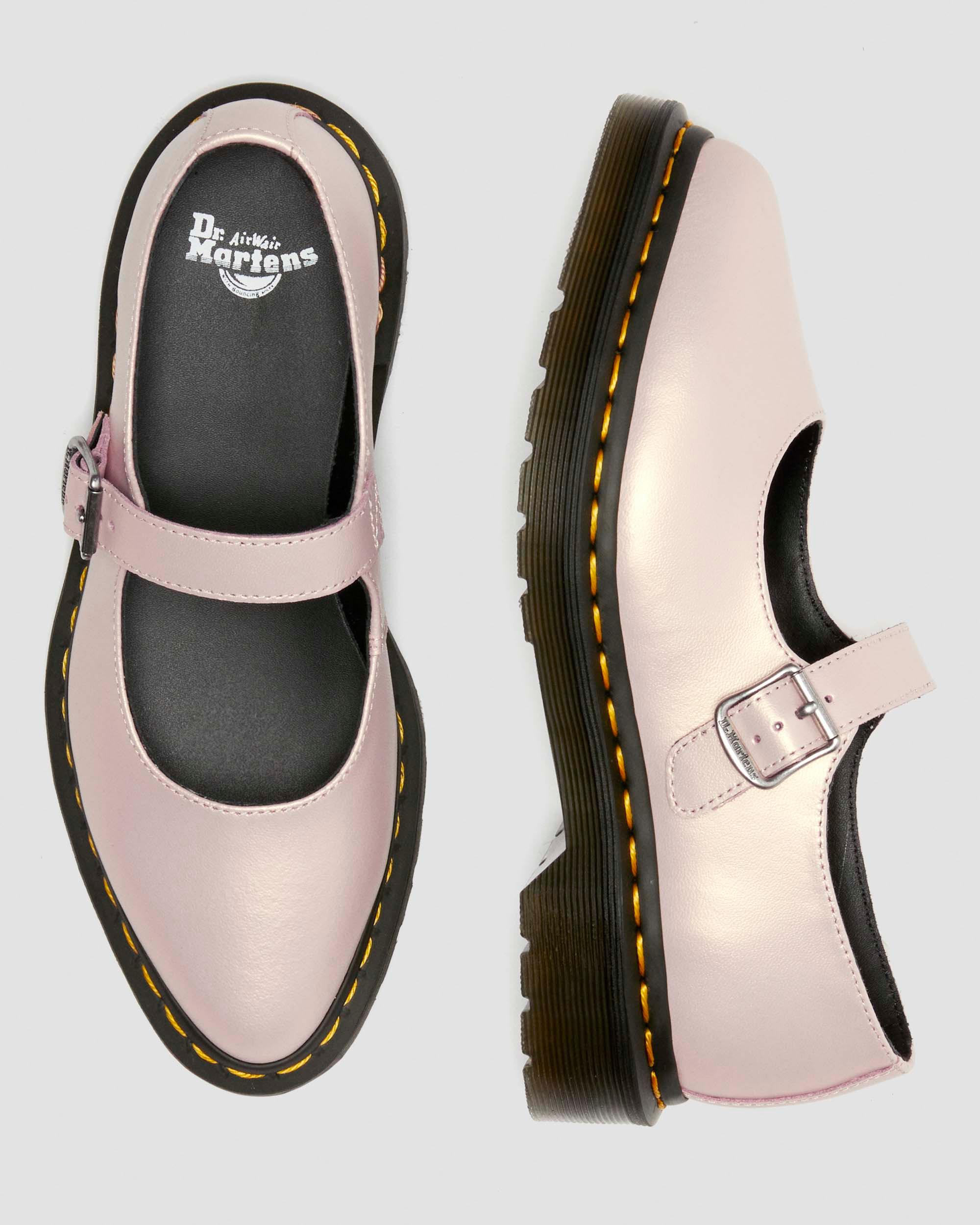 Elphie II iridescent leather mary jane shoes in Powder Pink+Gold