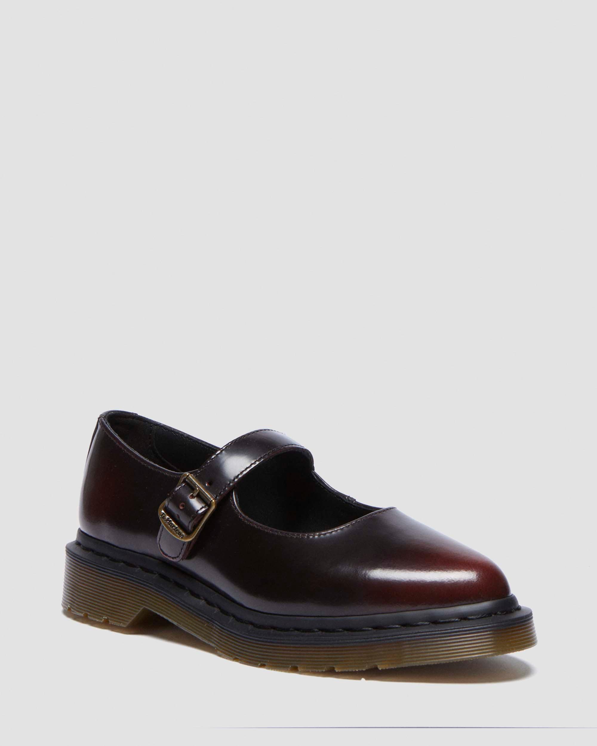 Elphie Mary Jane Leder Schuhe in Cherry Red
