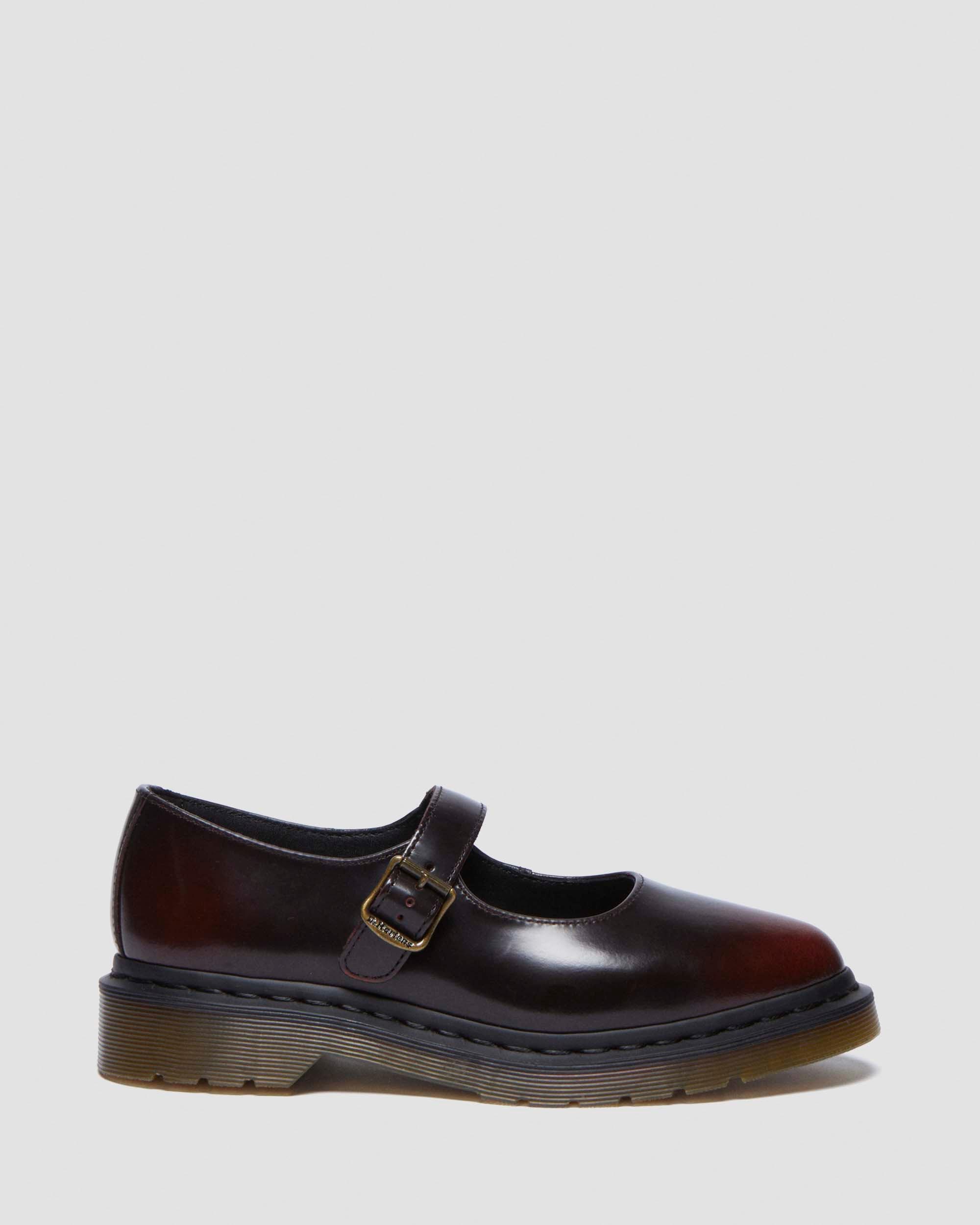 Elphie Mary Jane Leder Schuhe in Cherry Red