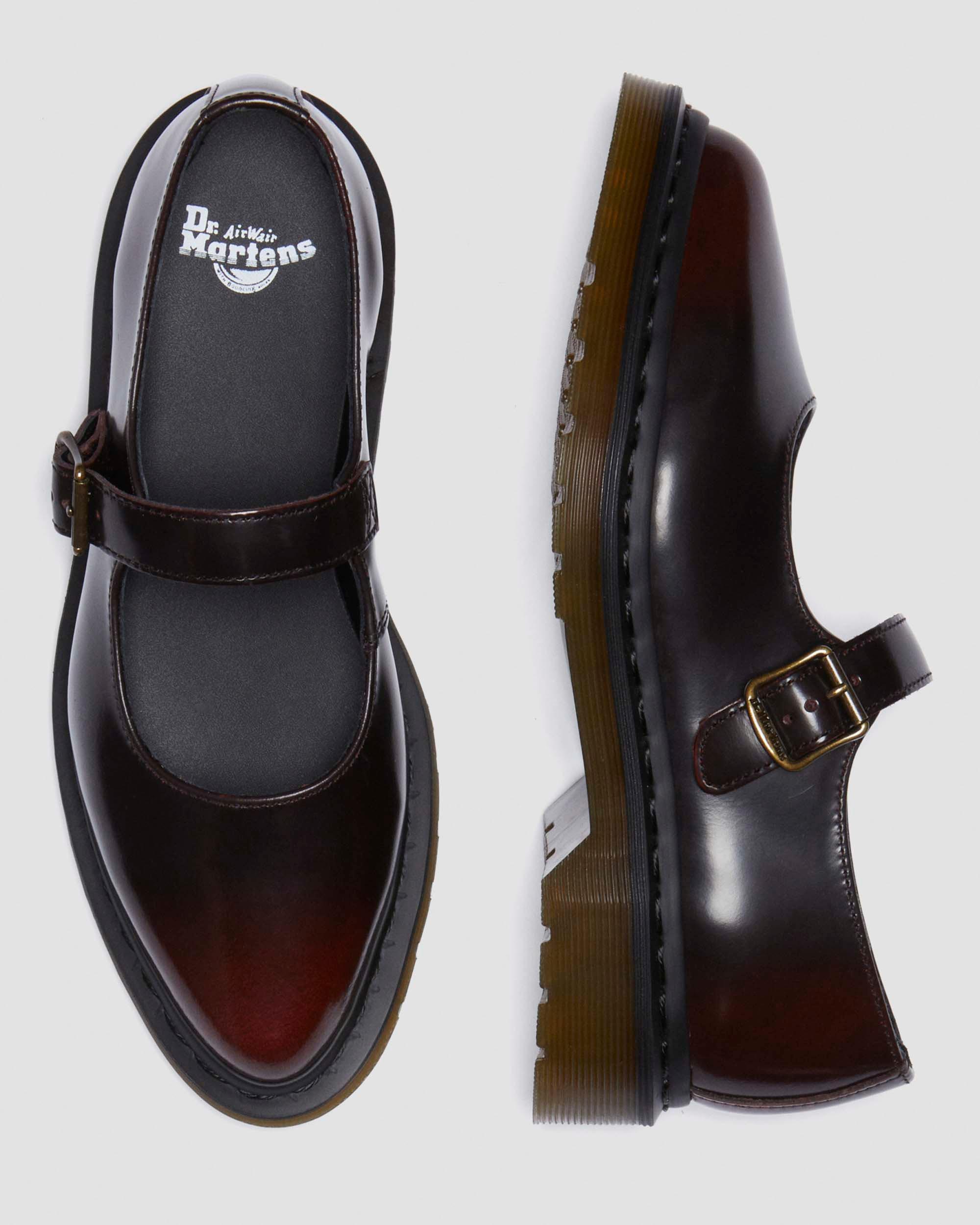 Elphie Mary Jane Leder Schuhe in Cherry Red