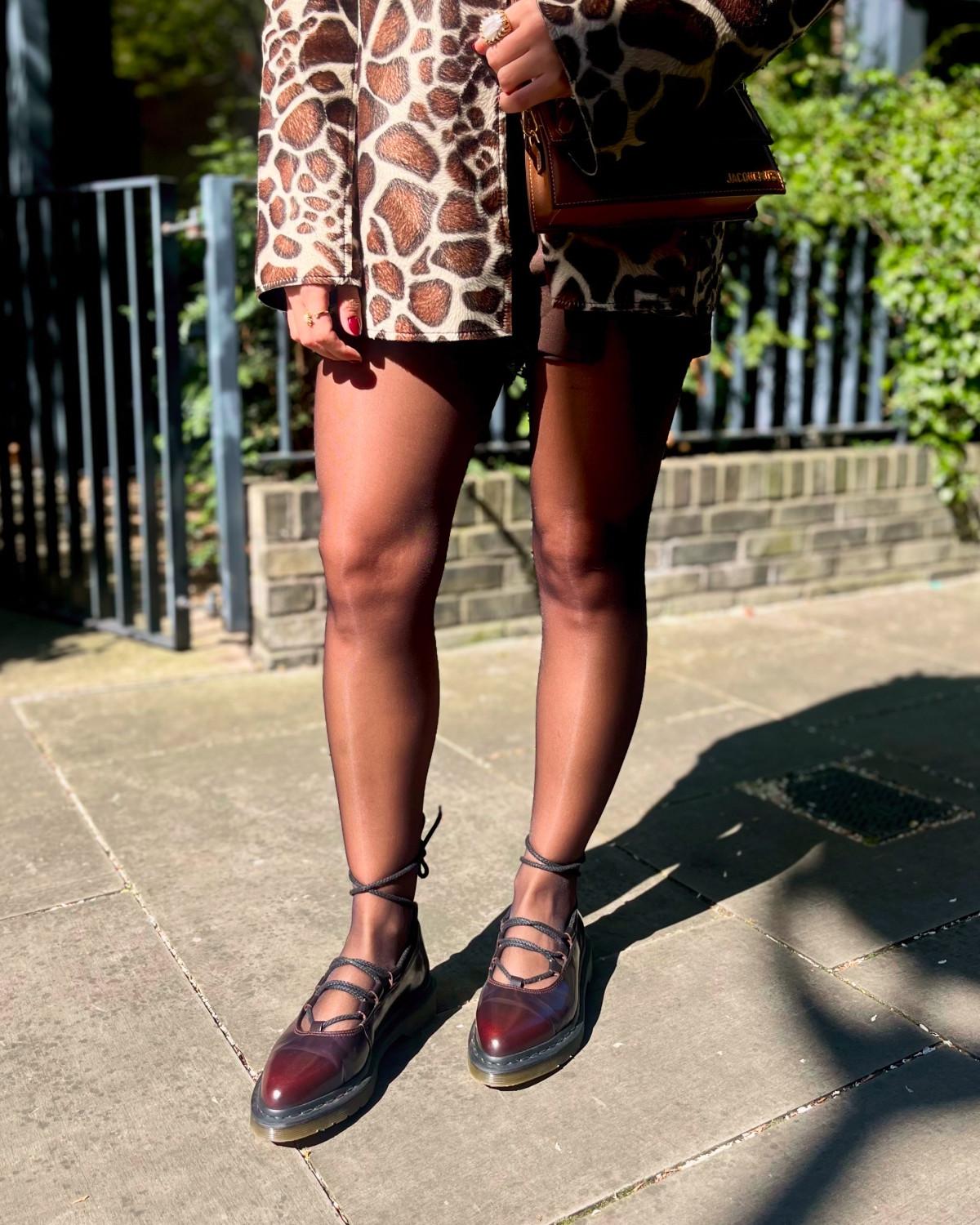 Elphie II leather ballet flats in Cherry Red Arcadia | Dr. Martens