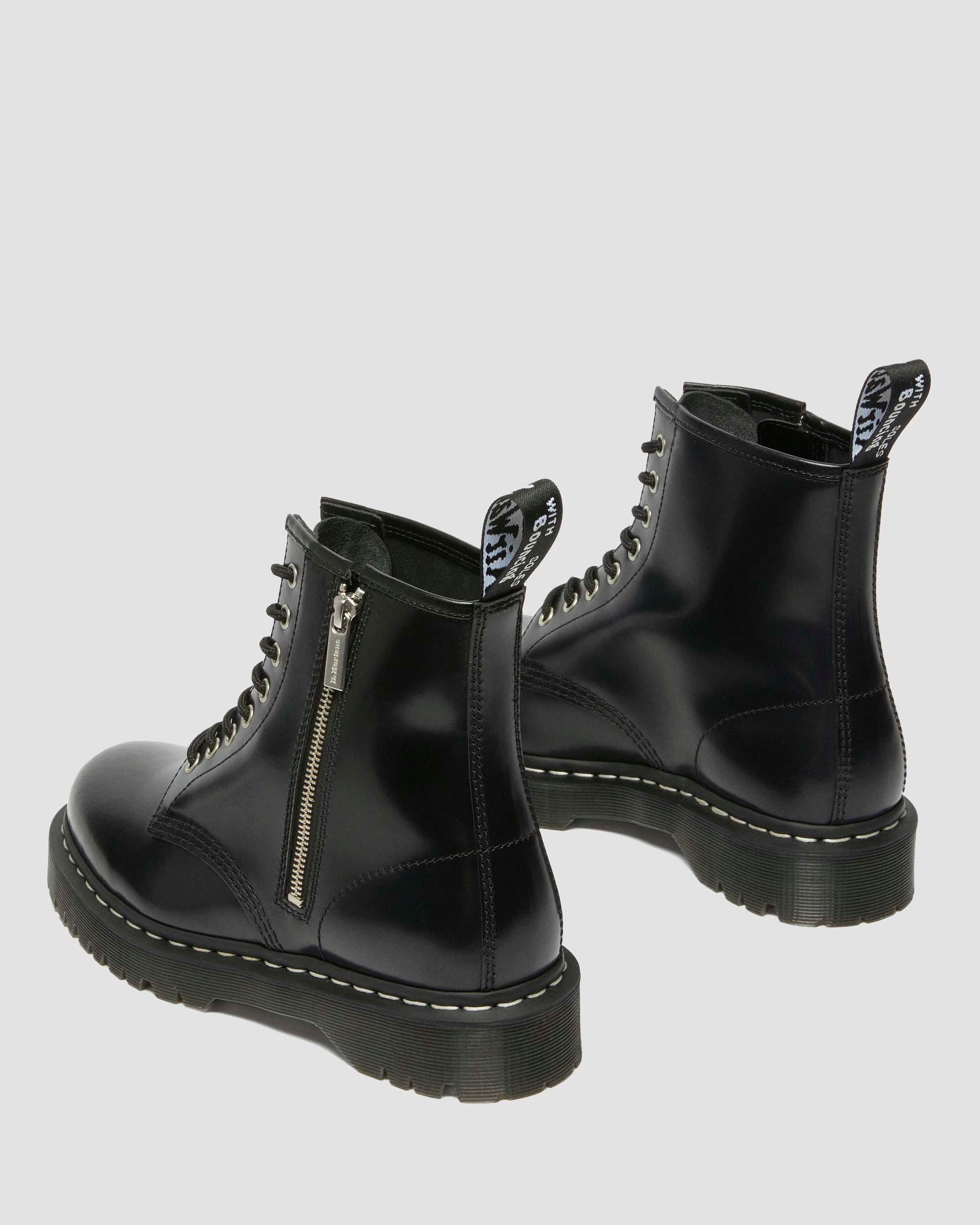1460 Lace and Zip Smooth leather Boots in Black | Dr. Martens