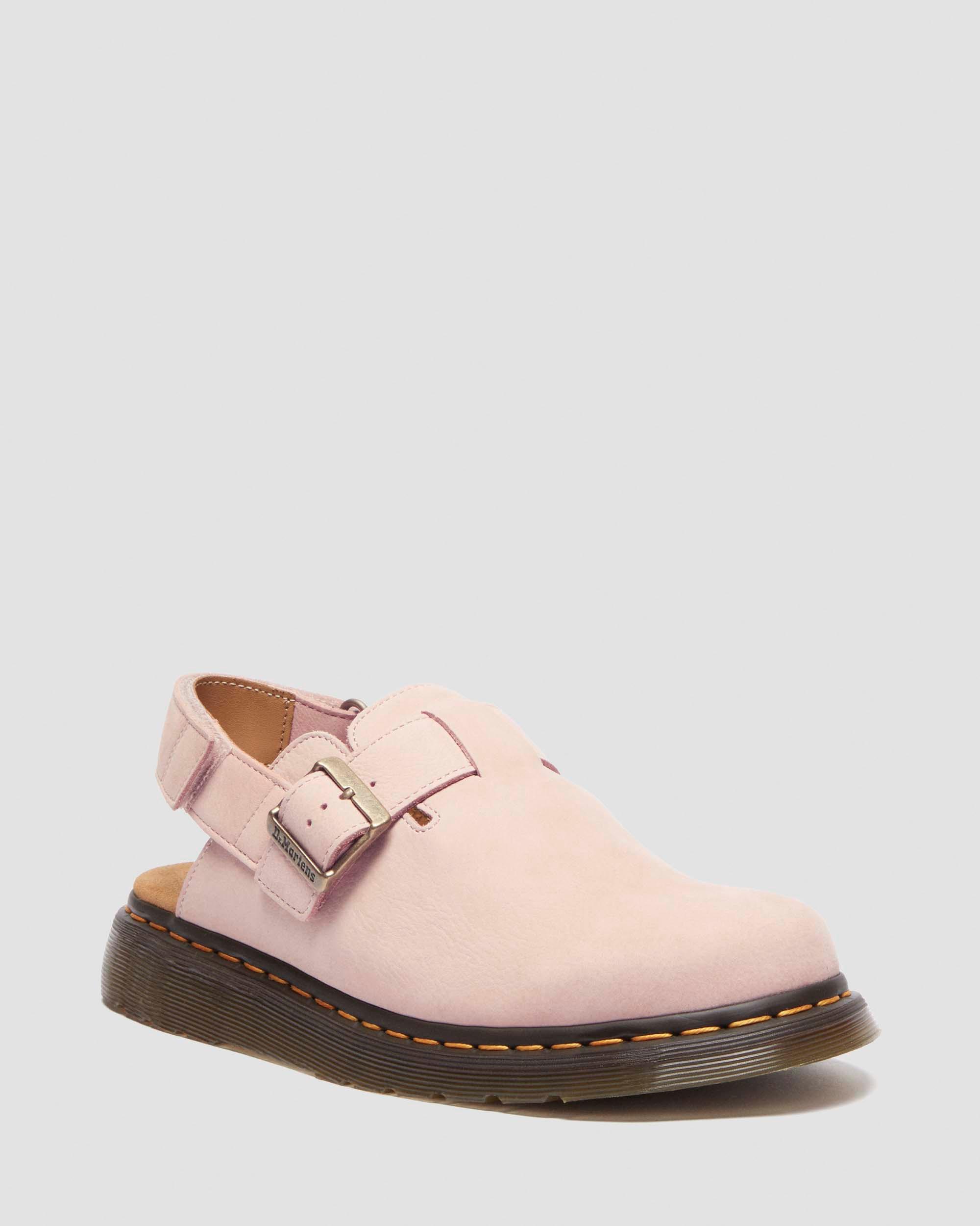 Jorge Ii Nubuck Leather Mules in Powder Pink