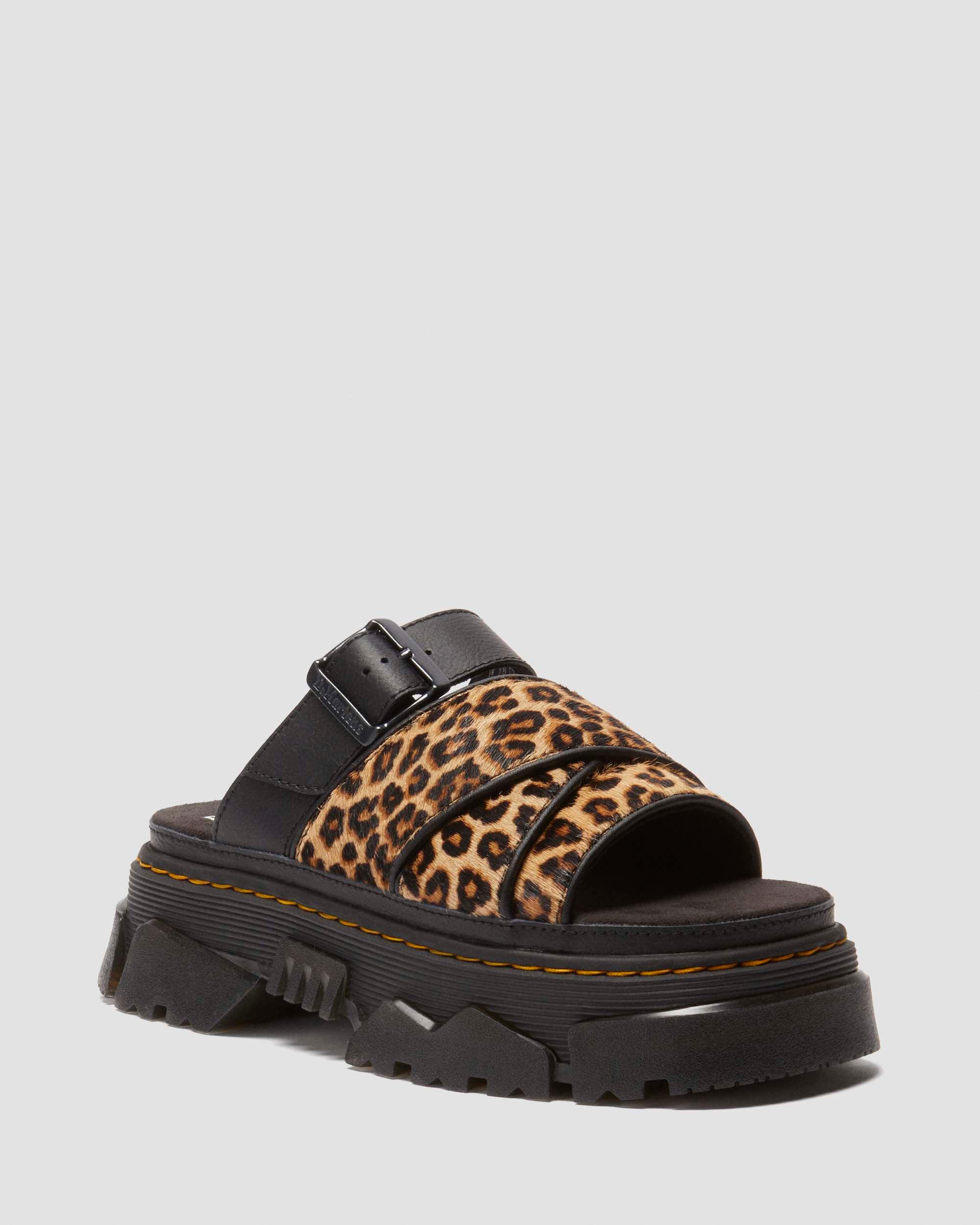 Mattison leopard Slide sandals in LIGHT TAN | Dr. Martens™