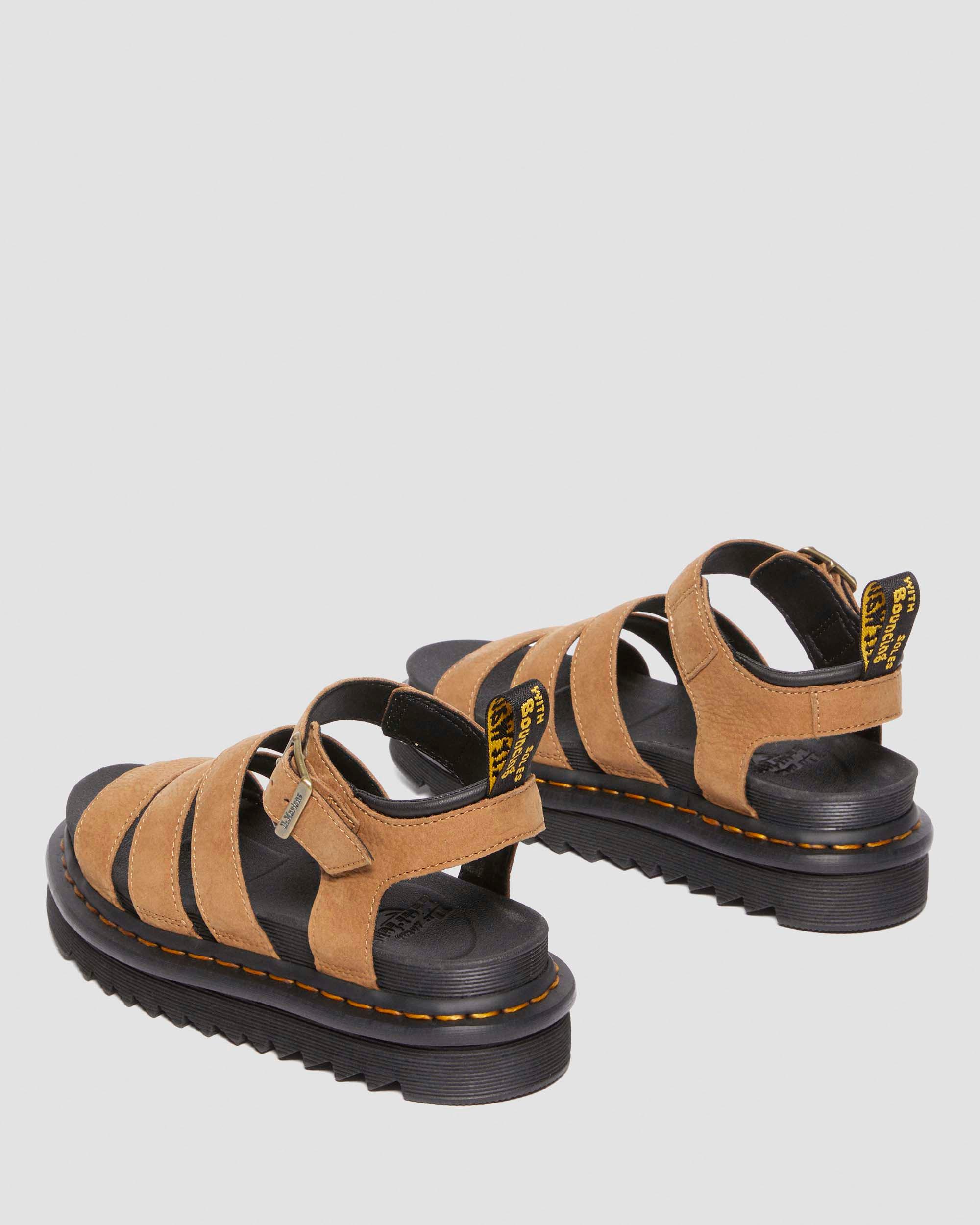 Sandali Blaire in pelle Tumbled Nabuk in Marrone Sabbia