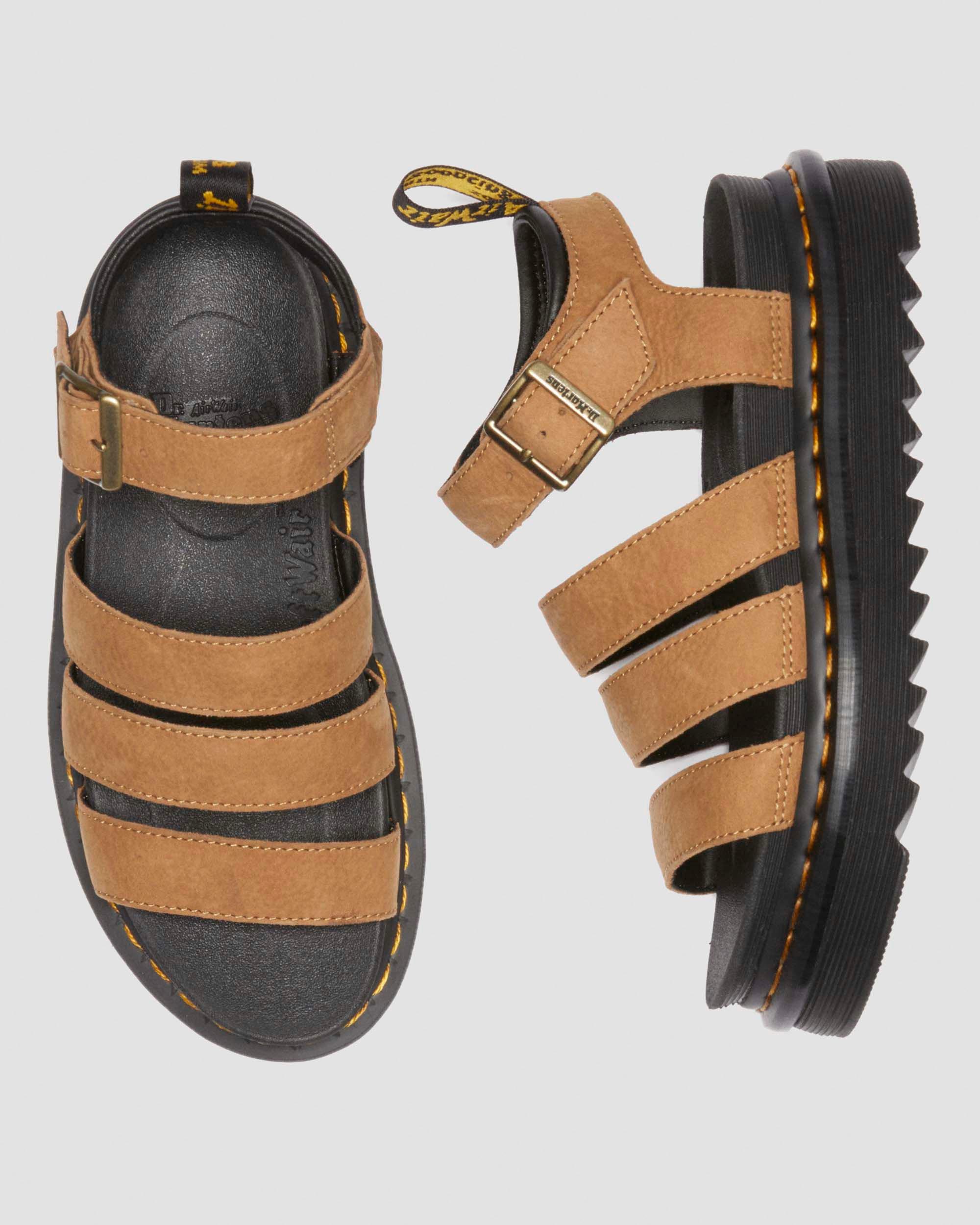 Sandali Blaire in pelle Tumbled Nabuk in Marrone Sabbia