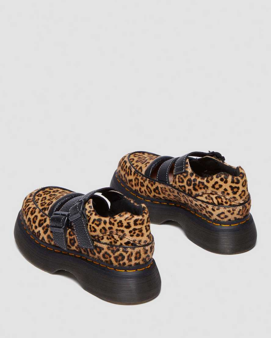 Shop Dr. Martens' Leder Buzz Leopard Mary Jane Schuhe In Tan