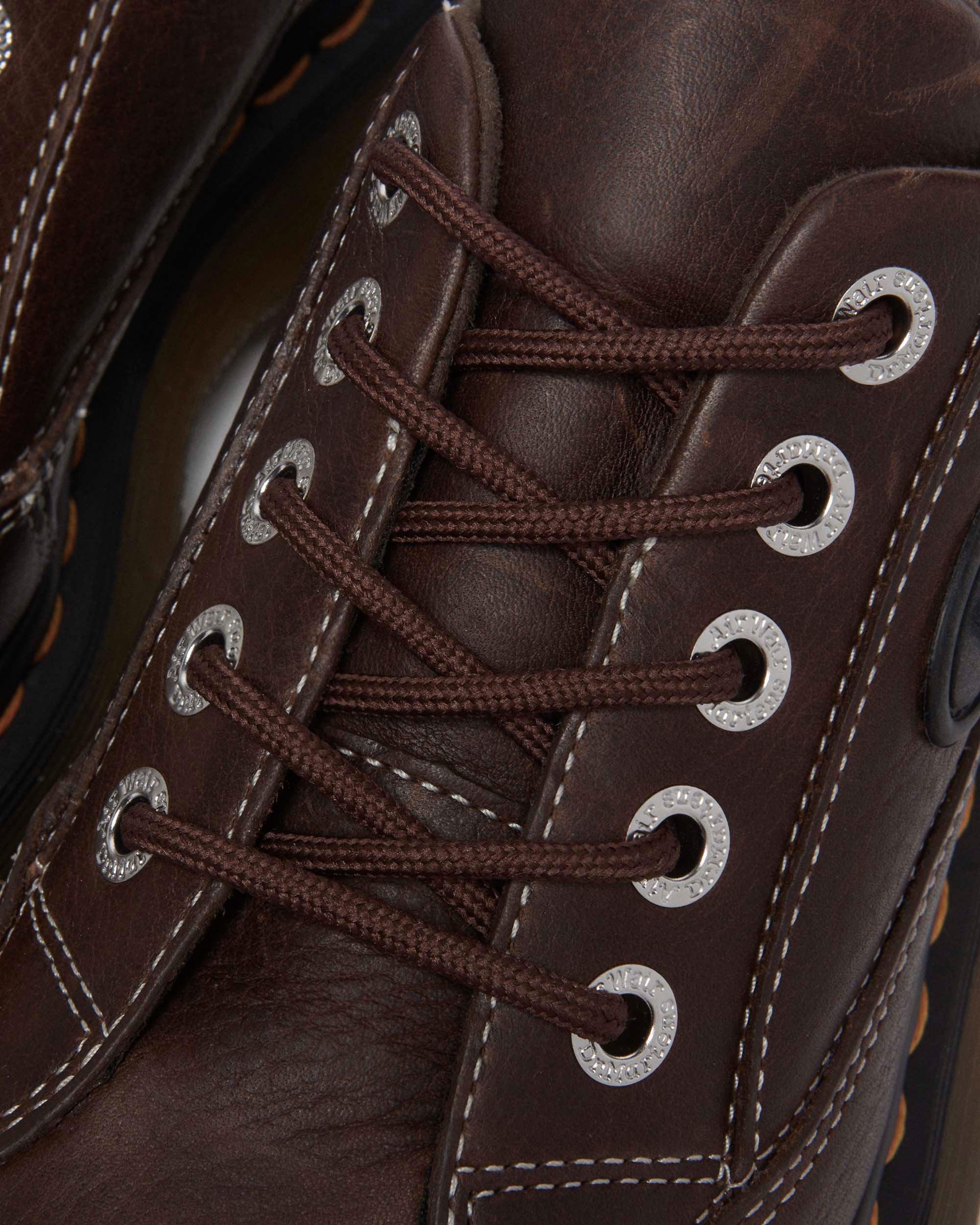 Zapatos Buzz de piel Grizzly con 5 ojales in Marrón oscuro