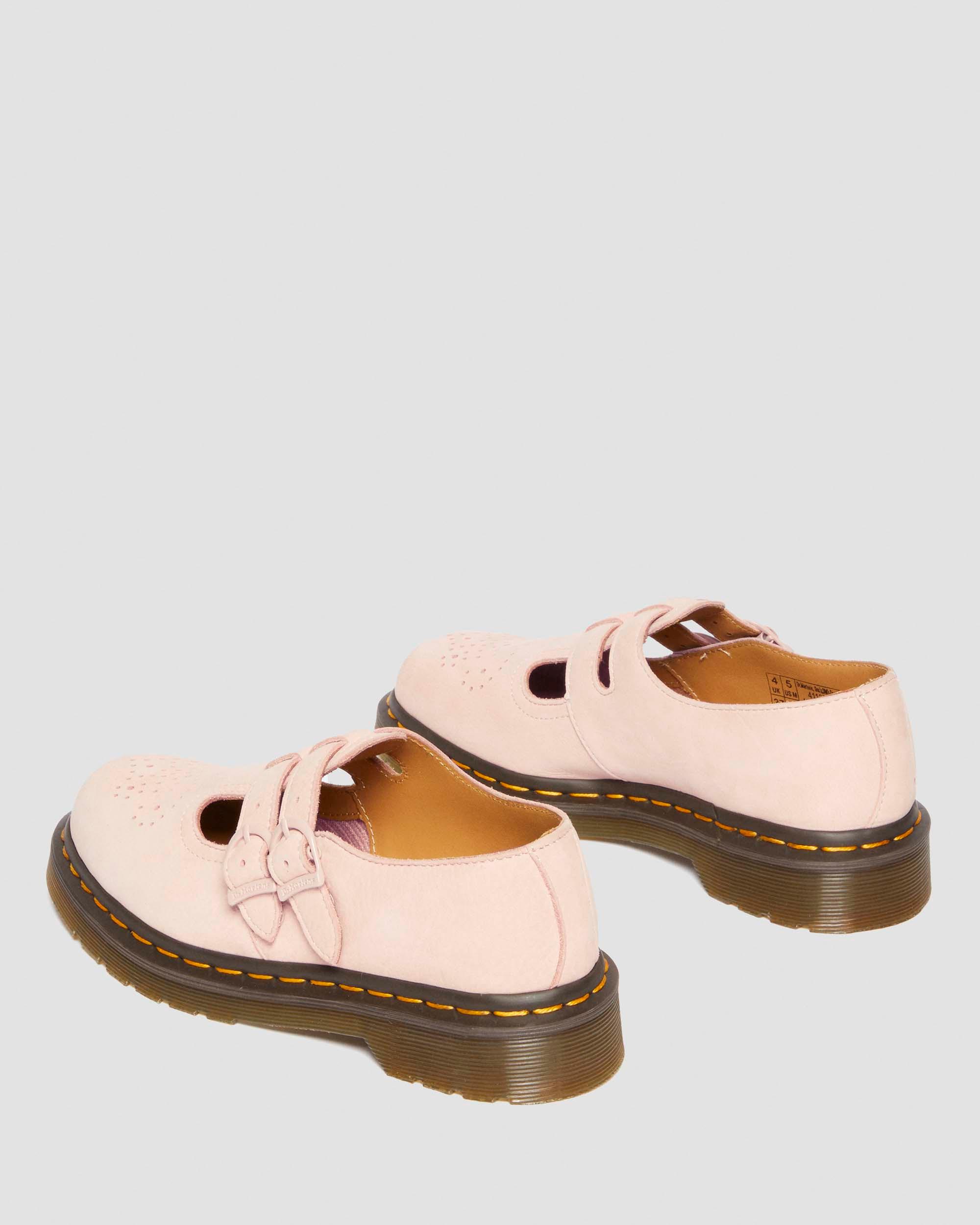 8065 Nubuck Leather Mary Jane Shoes in Powder Pink | Dr. Martens