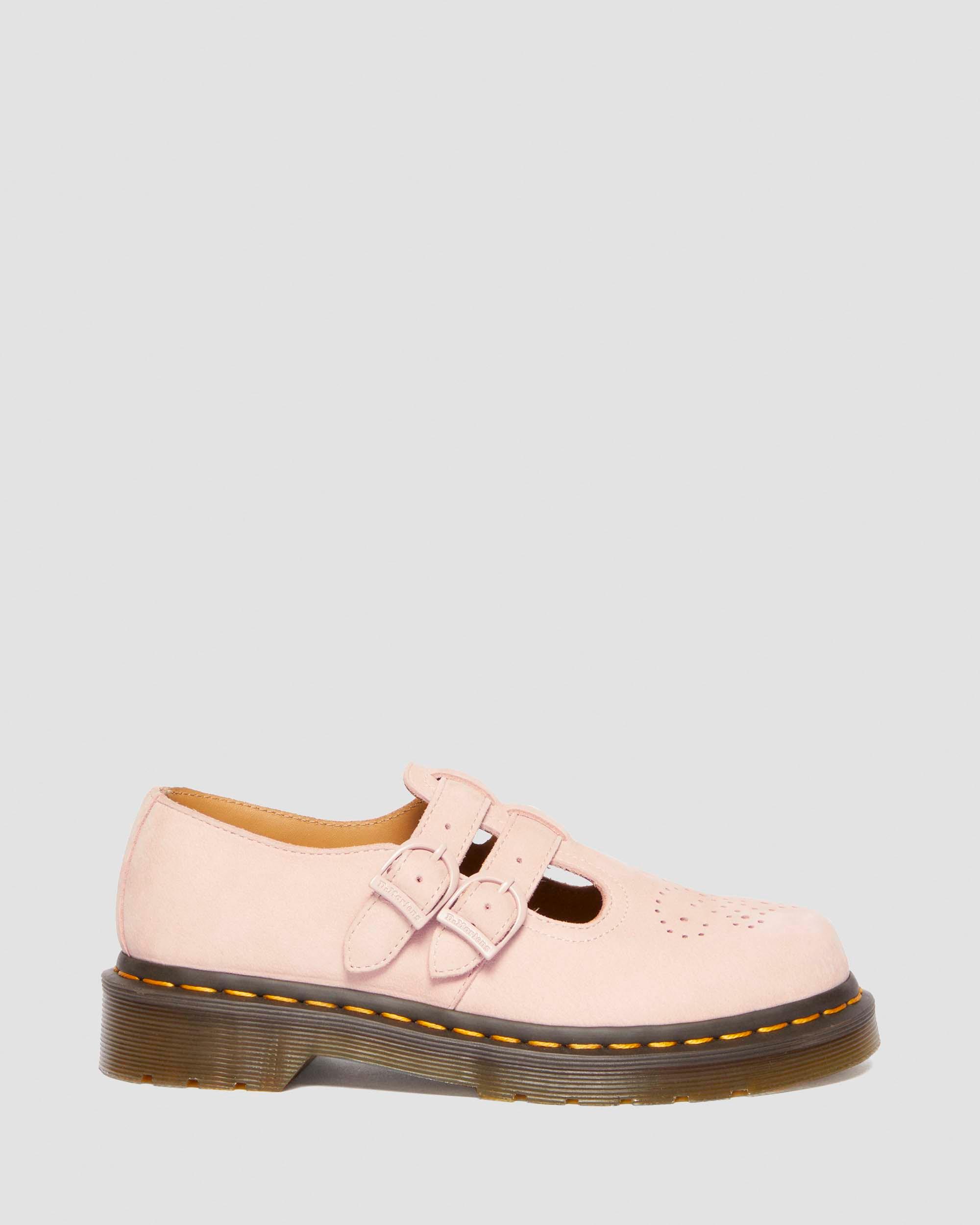 8065 Nubuck Leather Mary Jane Shoes in Powder Pink