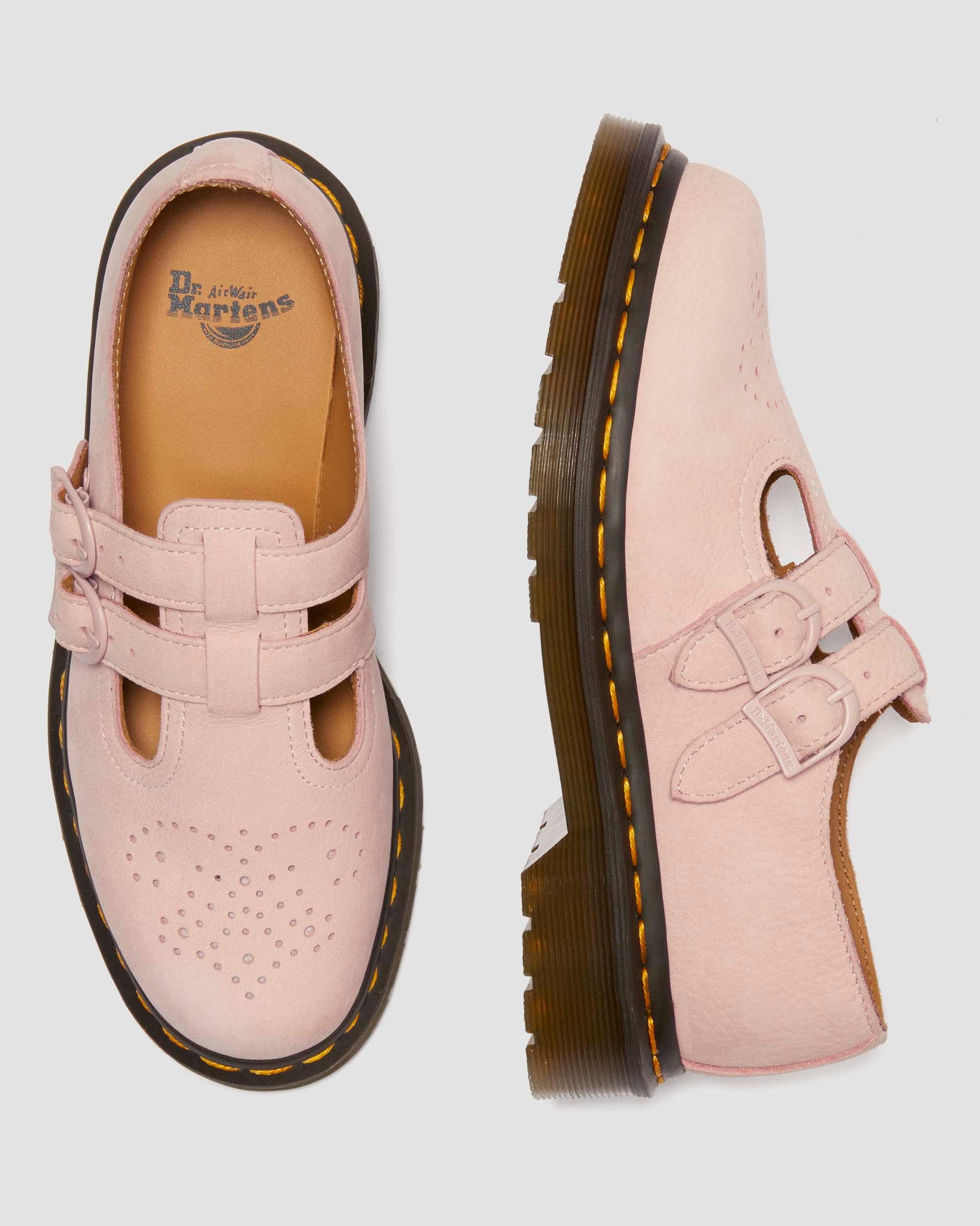 8065 Nubuck Leather Mary Jane Shoes in Powder Pink
